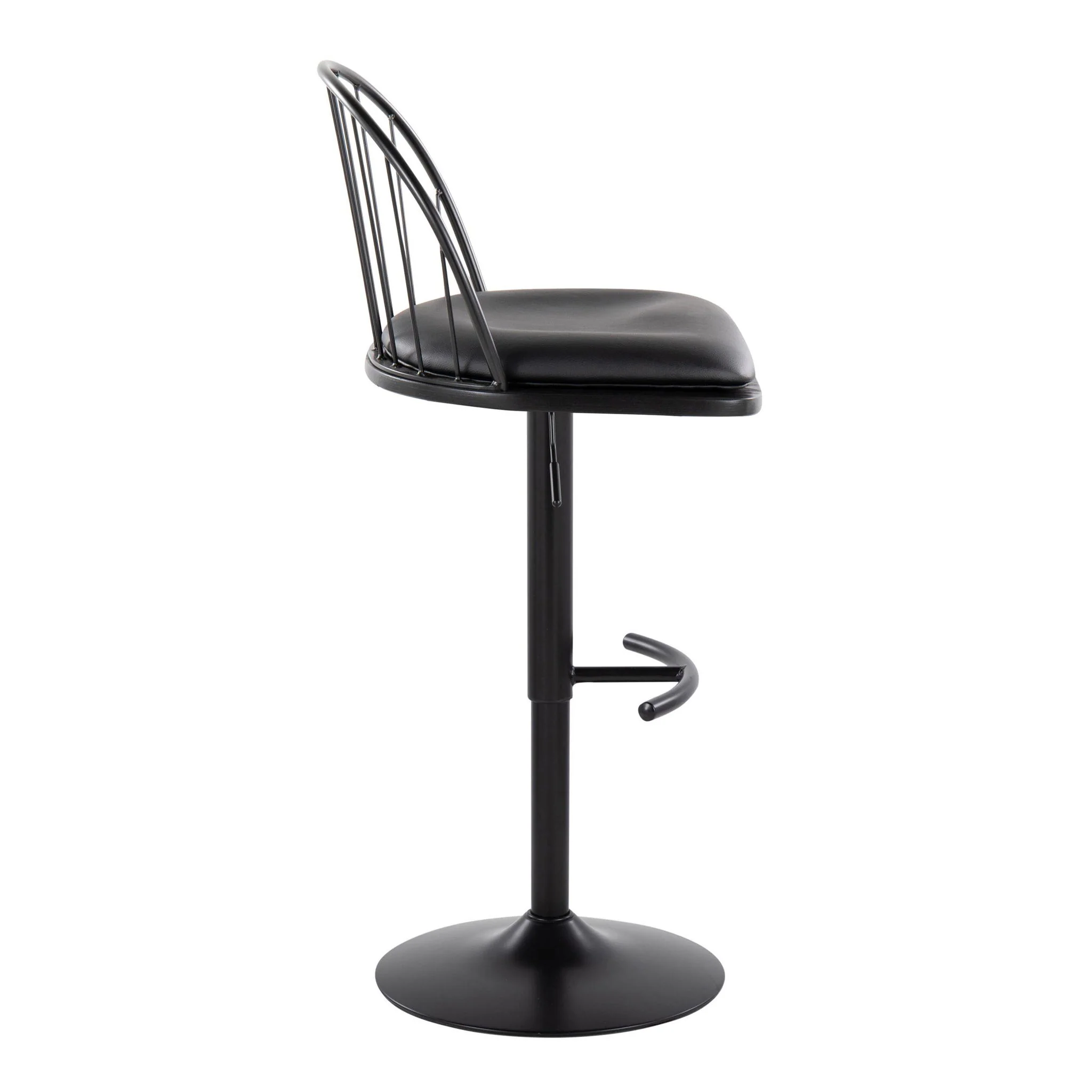 Riley - Farmhouse Adjustable Height Barstool With Swivel With Rounded T Footrest (Set of 2) - Image 6