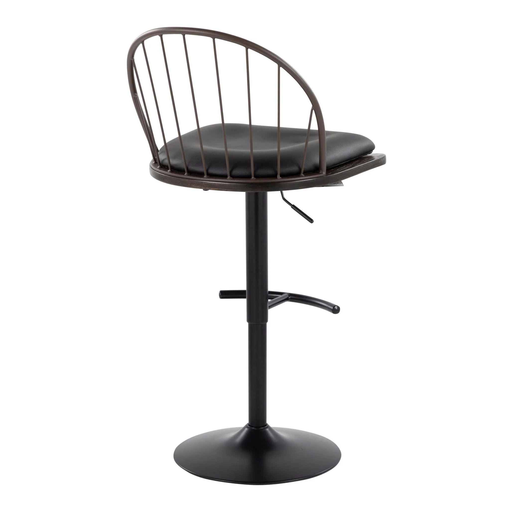 Riley - Farmhouse Adjustable Height Barstool With Swivel With Rounded T Footrest (Set of 2) - Image 7