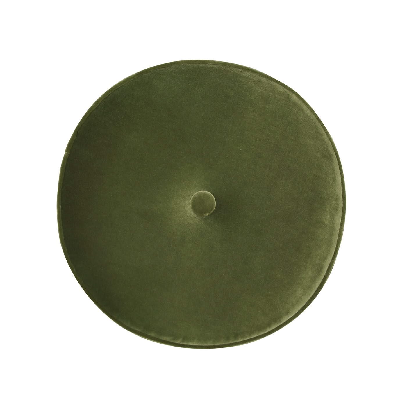 Riley - Round Footstool Ottoman - Olive Green - Image 2