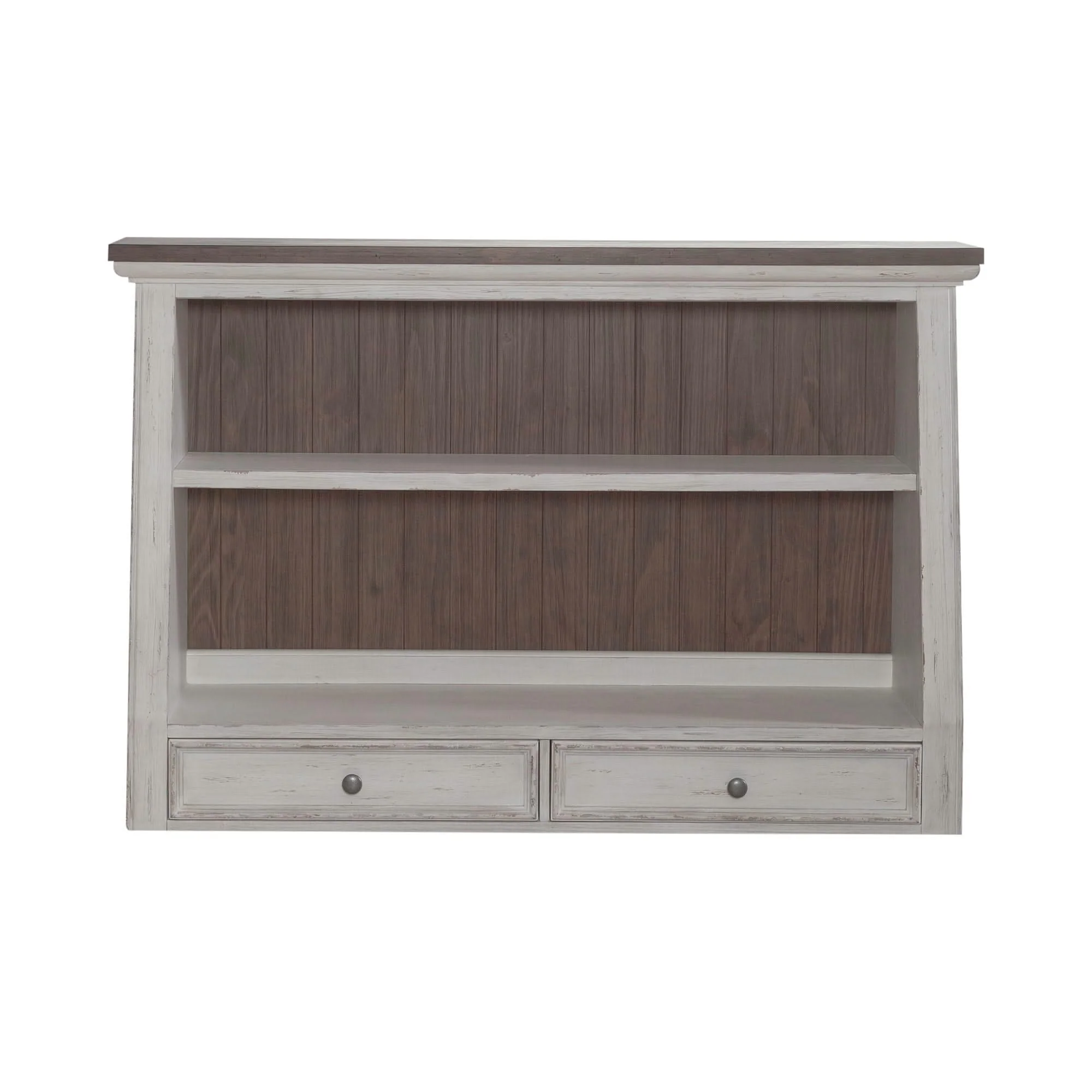 River Place - Angled Server Hutch - Riverstone White & Tobacco - Image 2