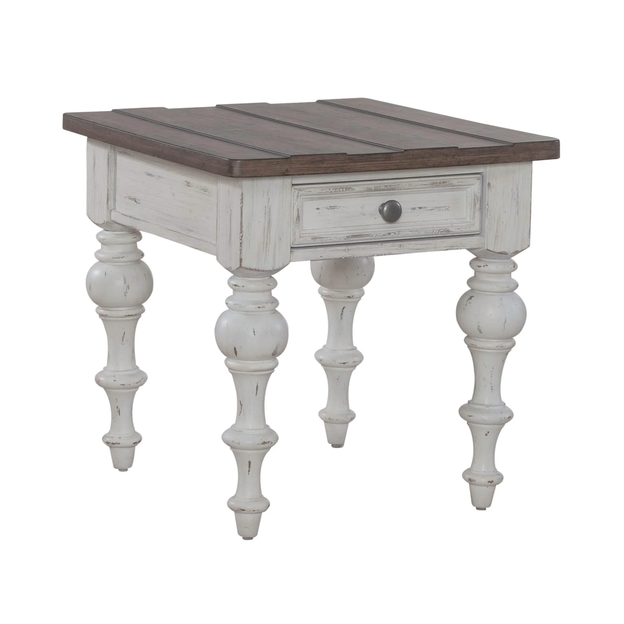 River Place - End Table - Riverstone White & Tobacco - Image 2