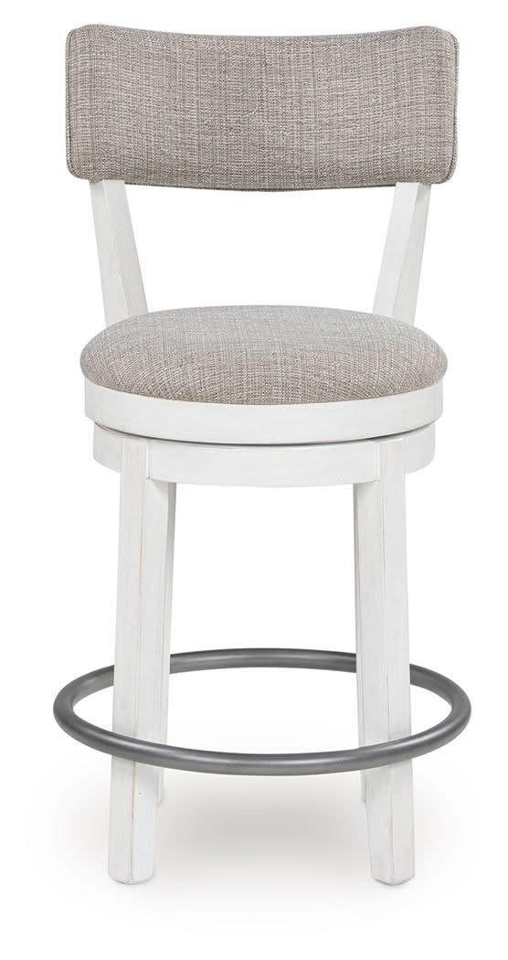 Robbinsdale - Upholstered Swivel Barstool (Set of 2) - Antique White - Image 3