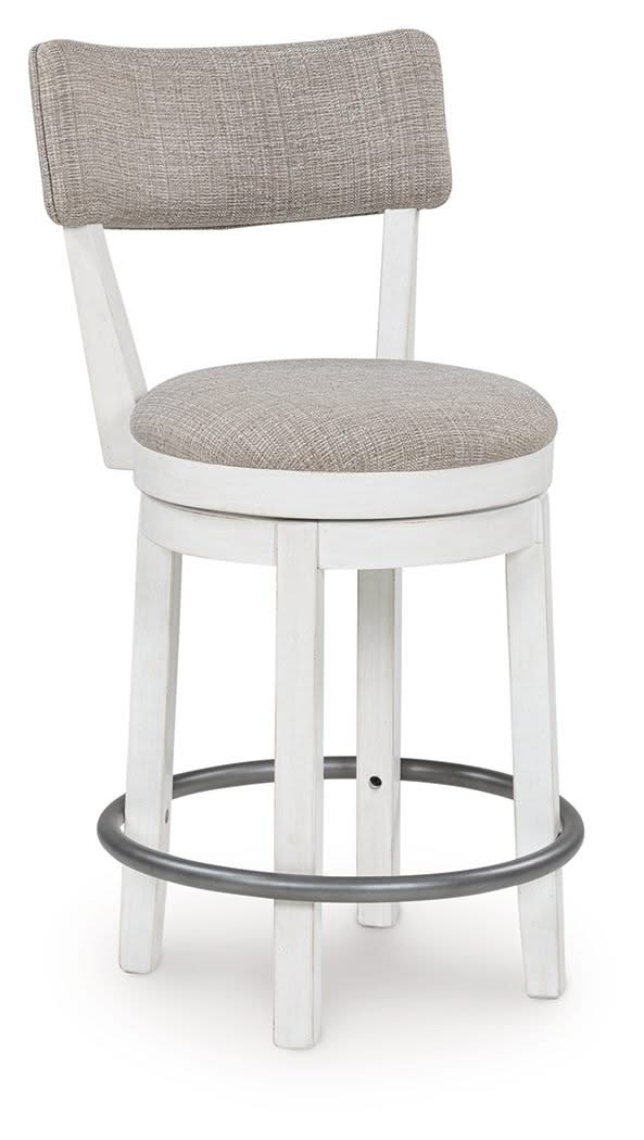 Robbinsdale - Upholstered Swivel Barstool (Set of 2) - Antique White - Image 4
