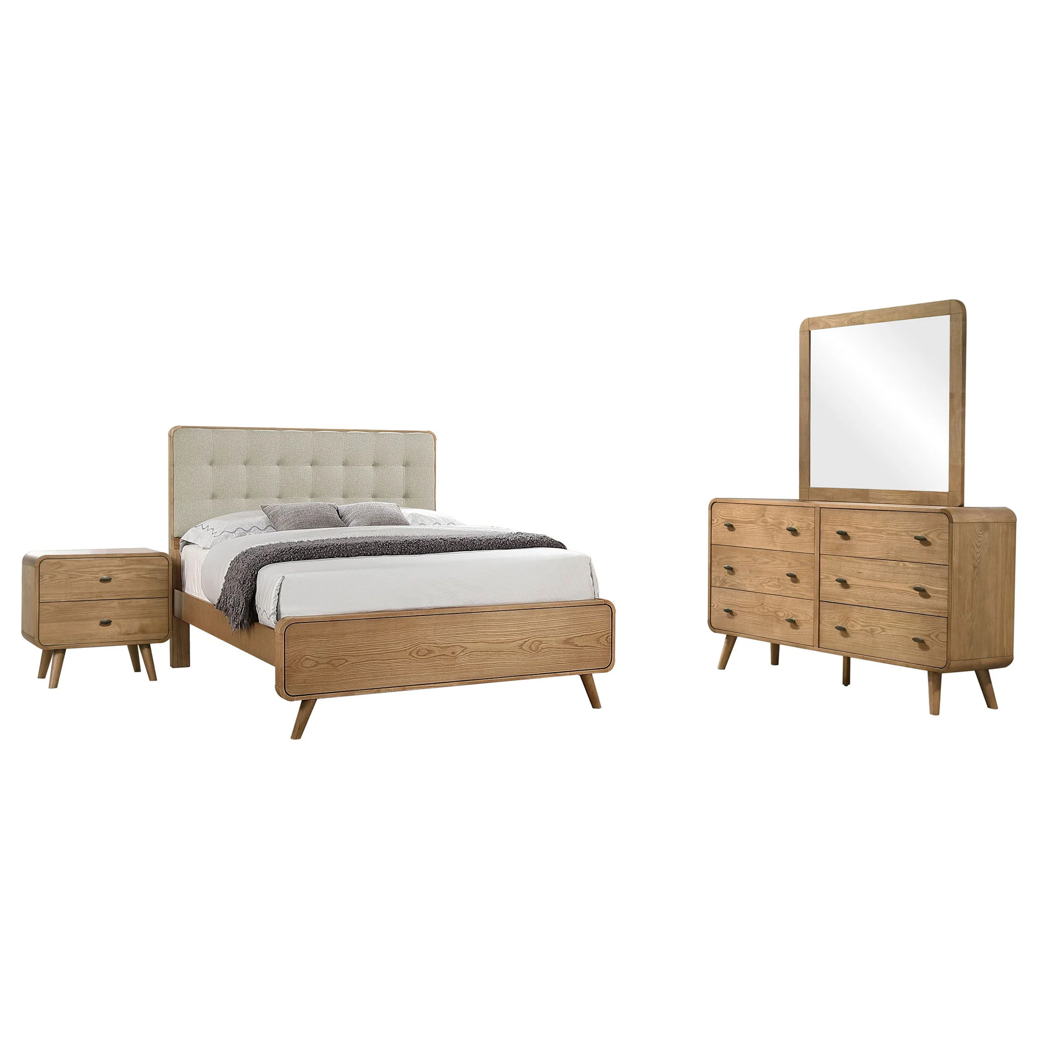 Robyn 4-piece California King Bedroom Set Light Ash - Image 4