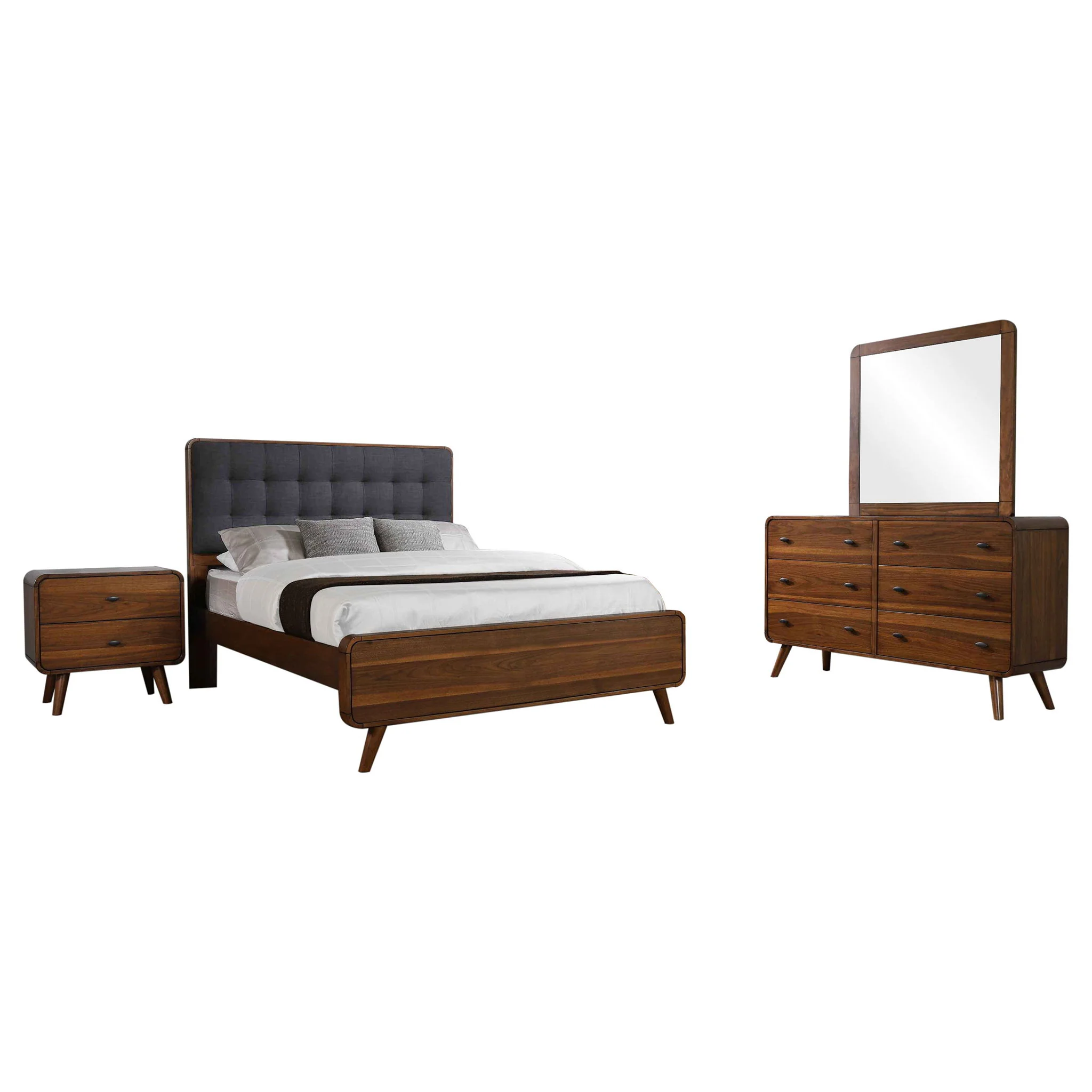 Robyn 4-piece Eastern King Bedroom Set Dark Walnut - Image 2