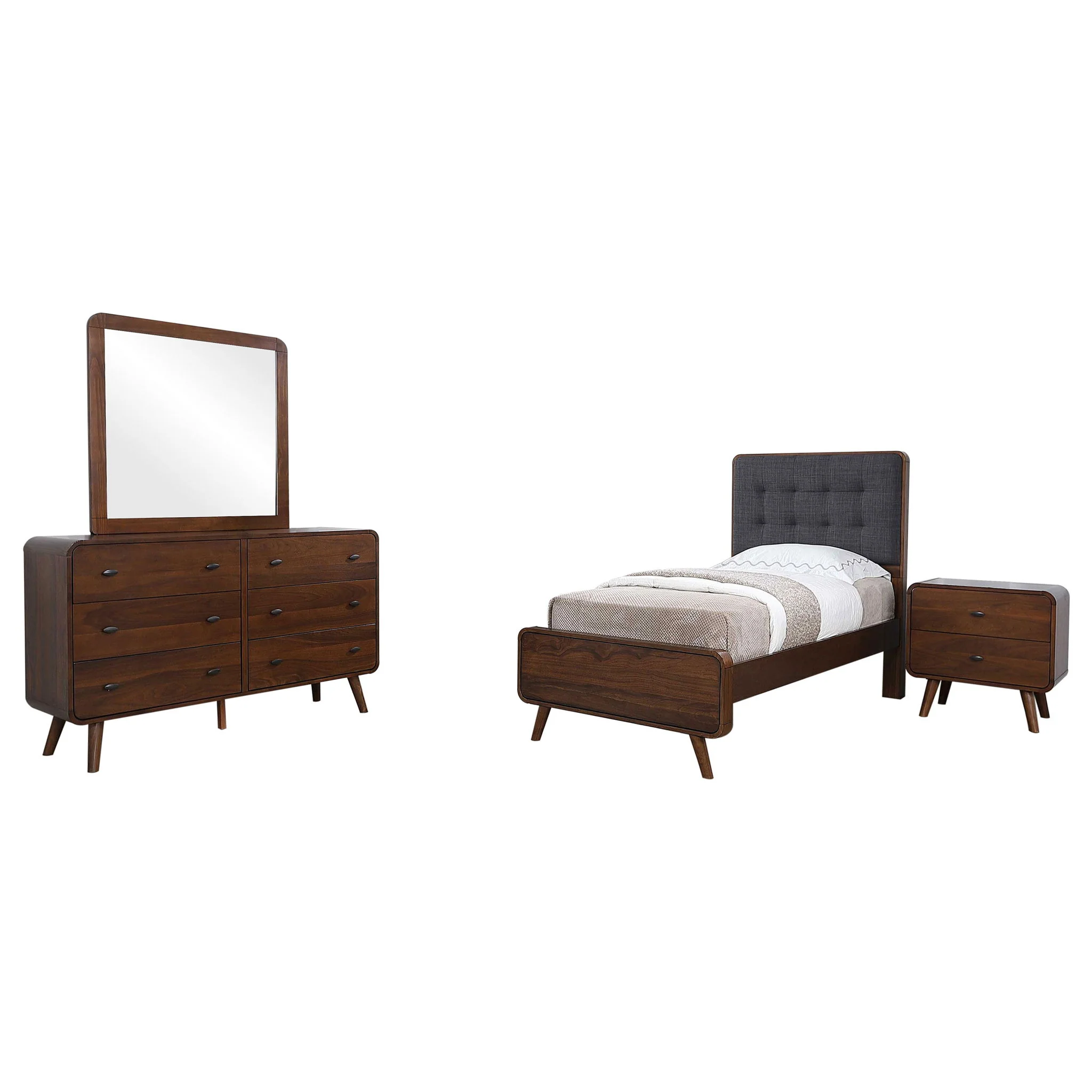 Robyn 4-piece Twin Bedroom Set Dark Walnut - Image 2