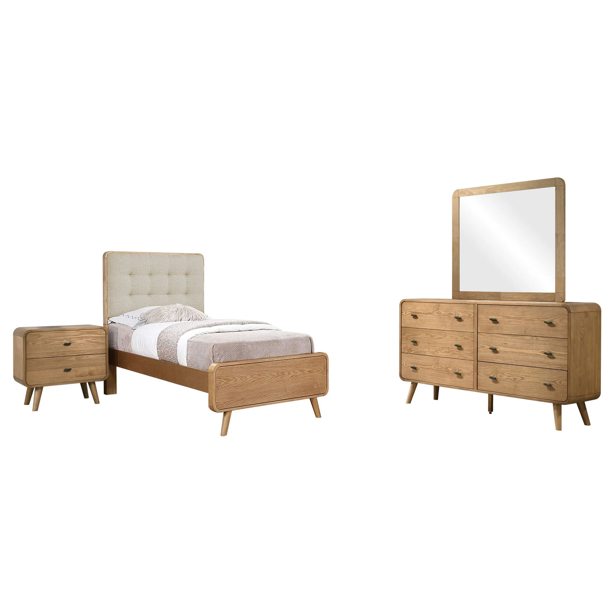 Robyn 4-piece Twin Bedroom Set Light Ash - Image 2