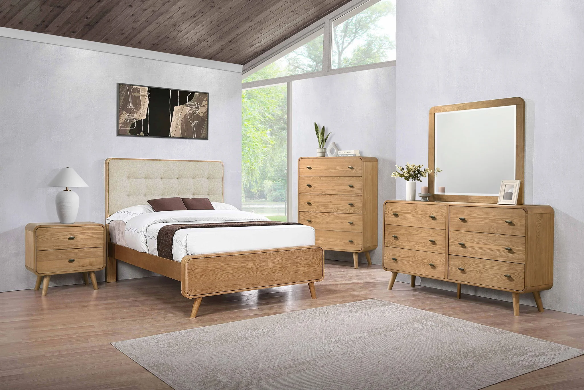 Robyn 5-piece Full Bedroom Set Light Ash