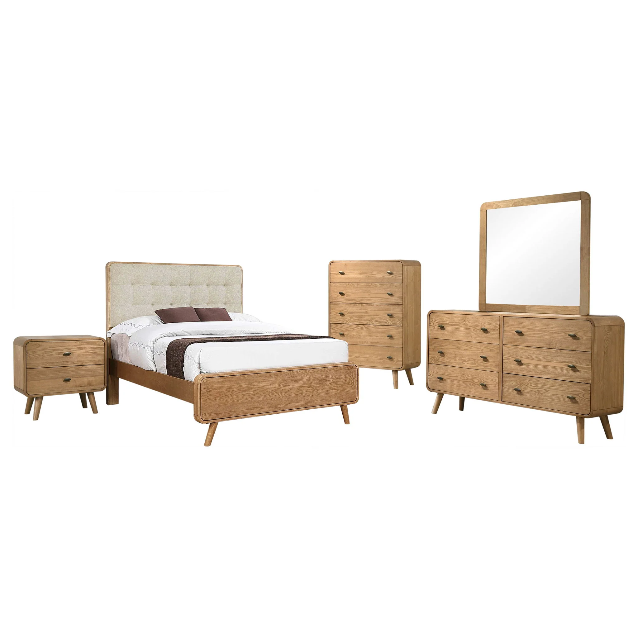 Robyn 5-piece Full Bedroom Set Light Ash - Image 3