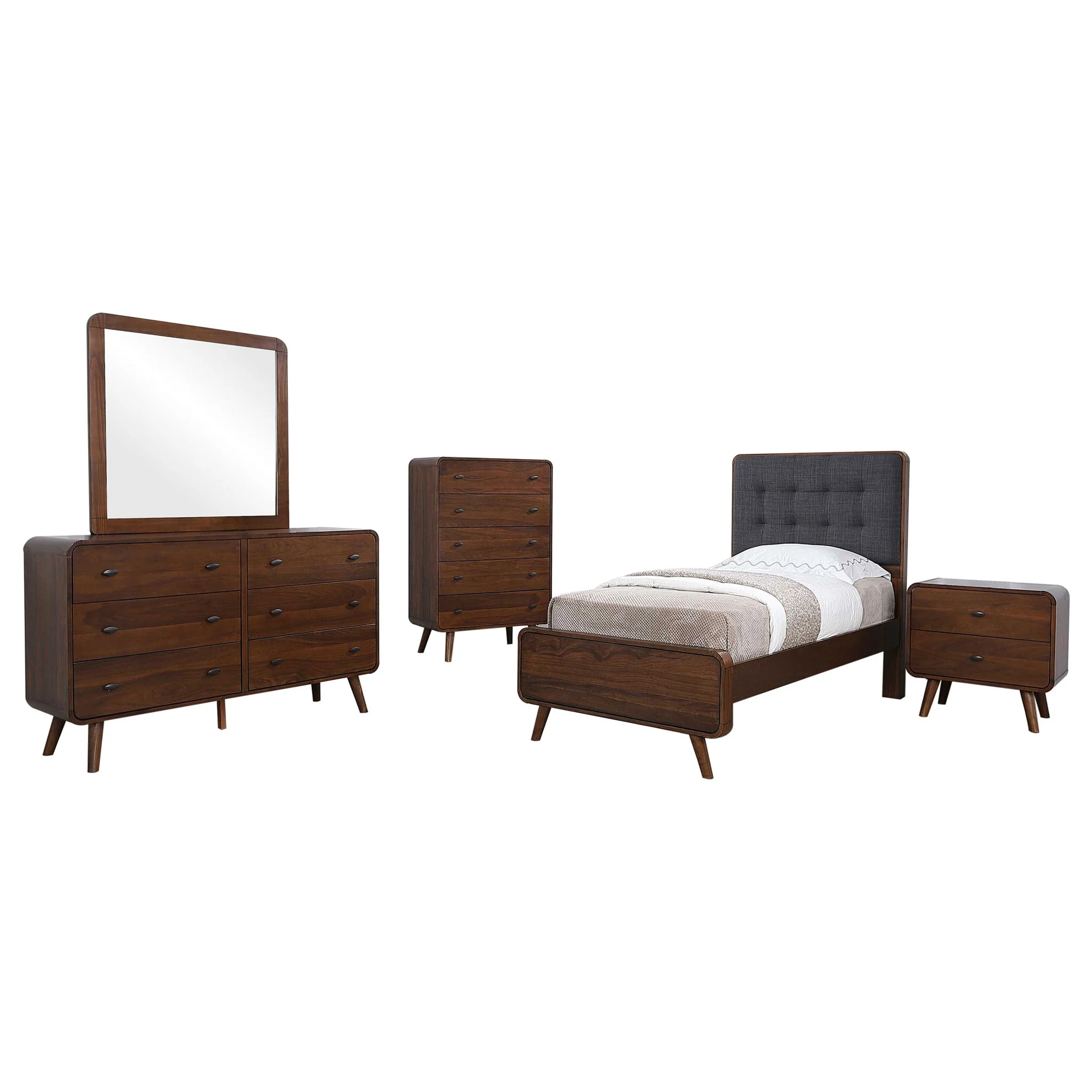 Robyn 5-piece Twin Bedroom Set Dark Walnut - Image 3