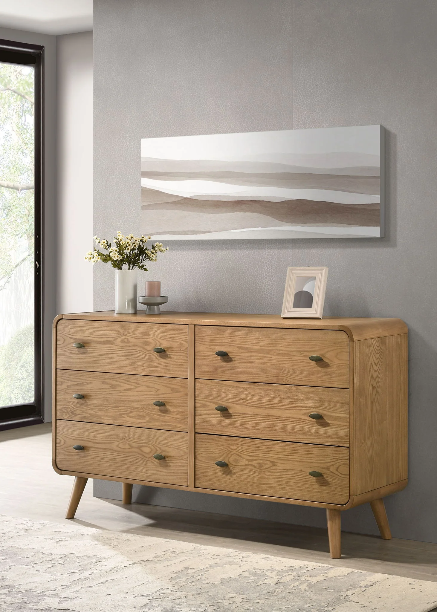 Robyn 6-drawer Bedroom Dresser Light Ash - Image 4