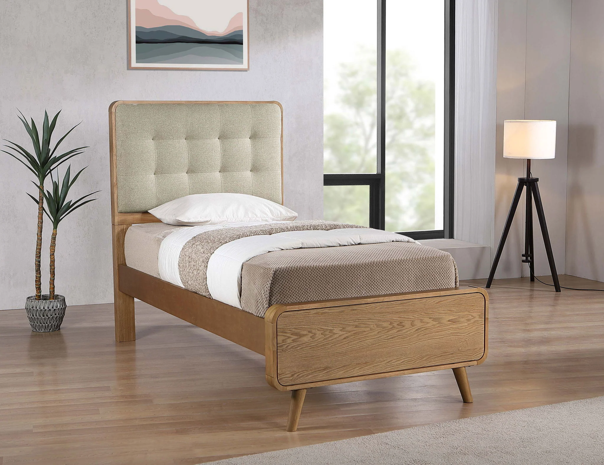 Robyn Wood Twin Platform Bed Light Ash - Image 3