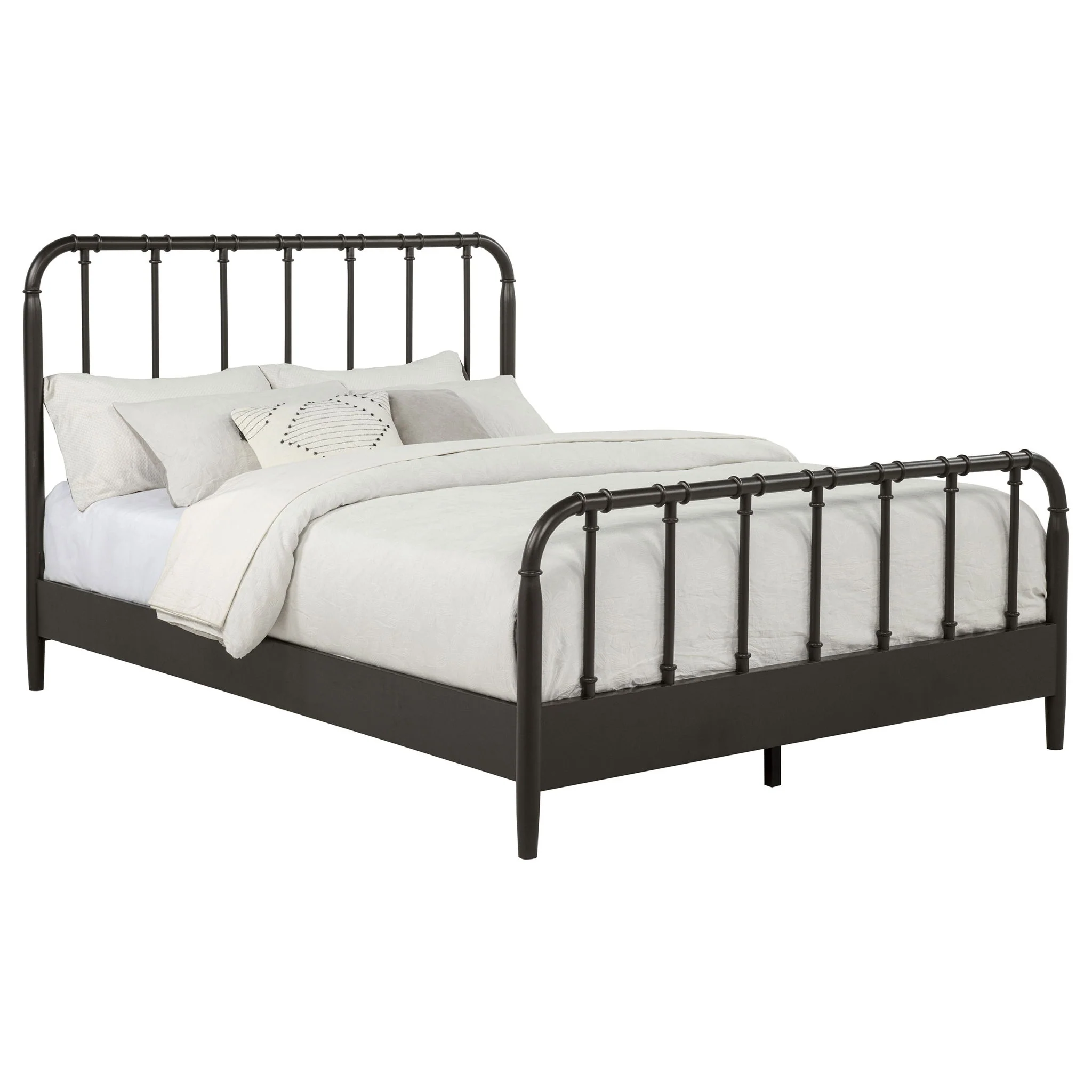 Rocco All Wood Water Pipe Open Frame Queen Bed Dark Bronze