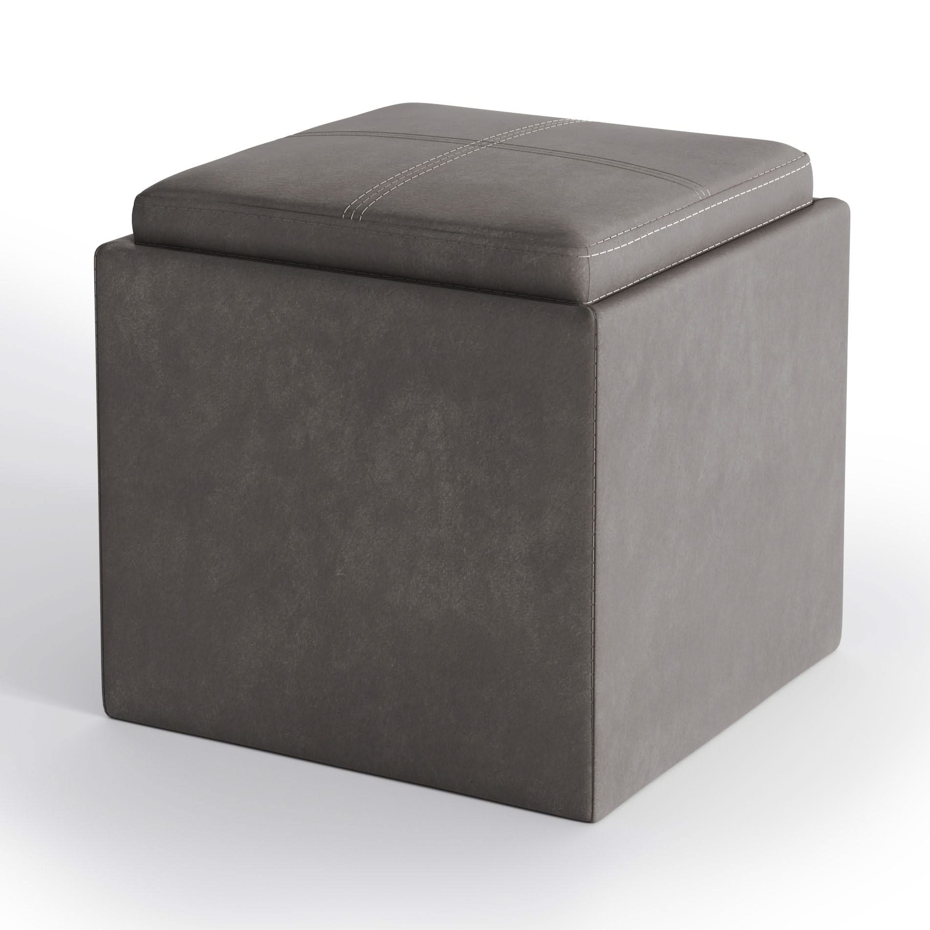 Rockwood - Upholstered Cube Storage Ottoman With Tray - Image 6