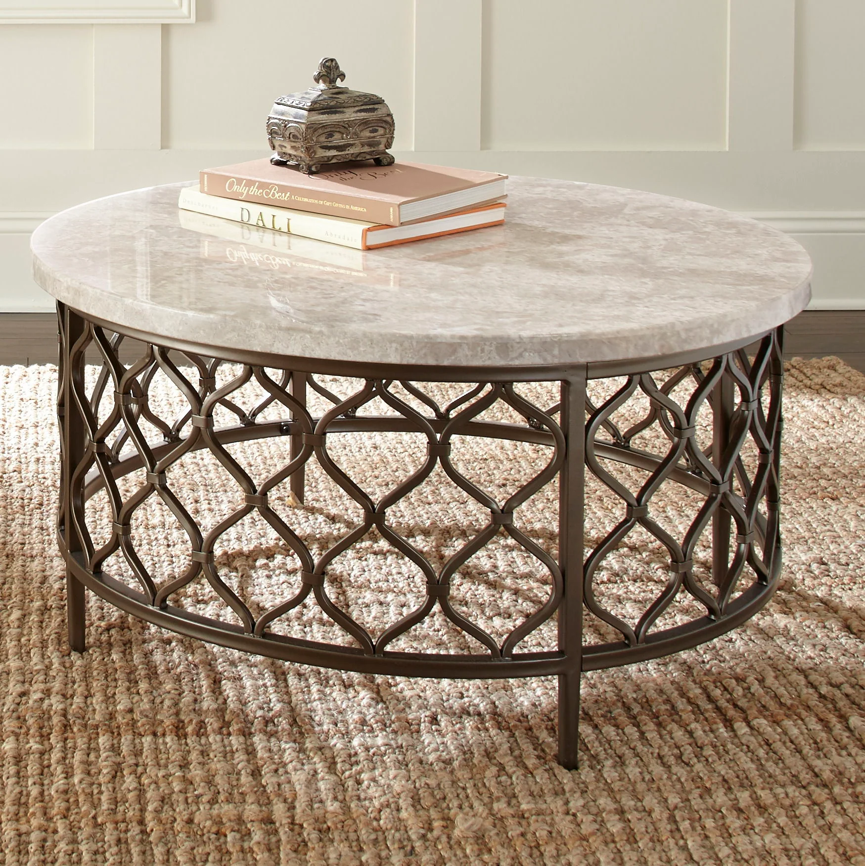 Roland - Marble Top Cocktail Table - White / Black