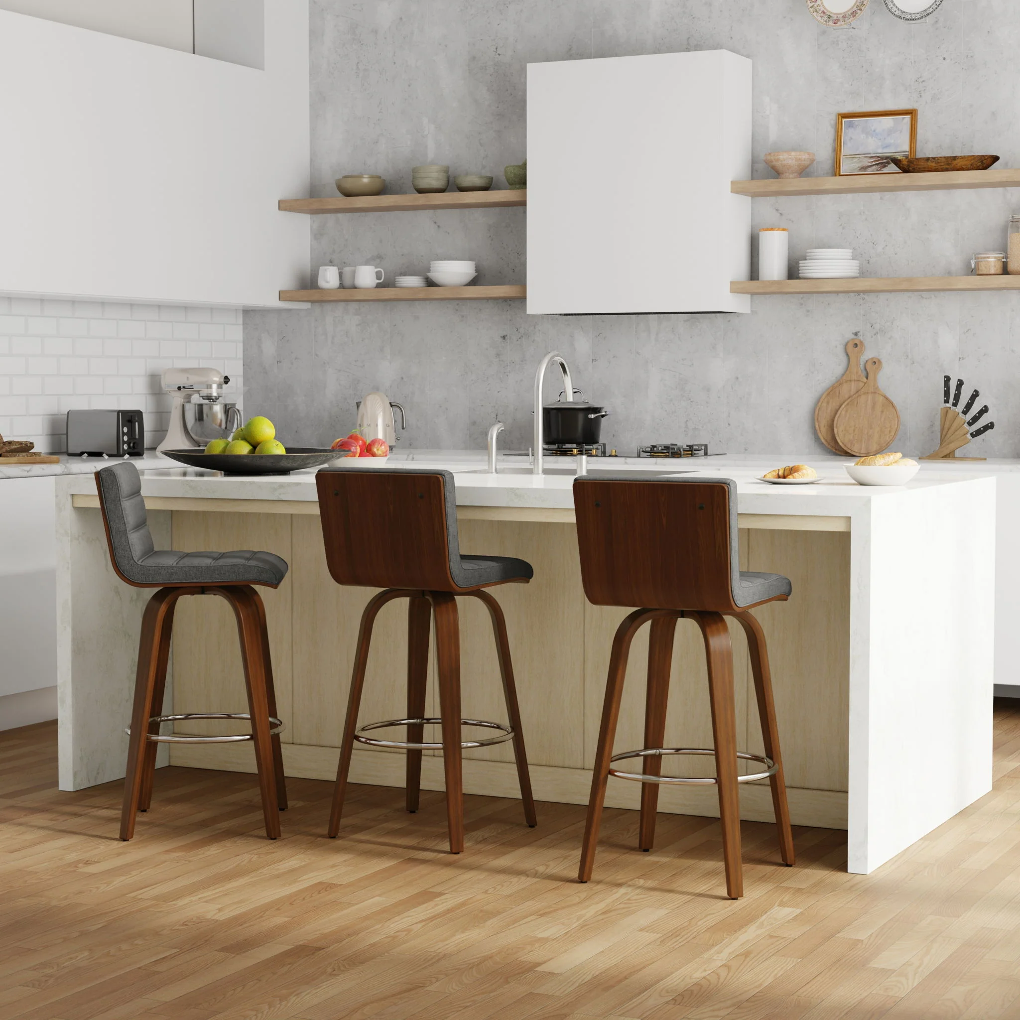 Roland - Upholstered Swivel Counter Height Stool - Image 4