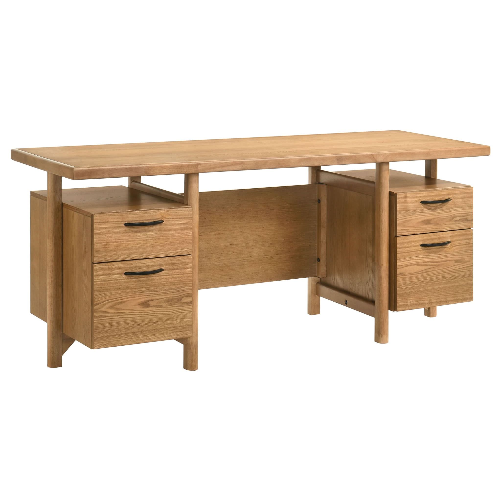 Roldan 69-inch 4-drawer Computer Desk with File Drawer Light Ash - Image 4