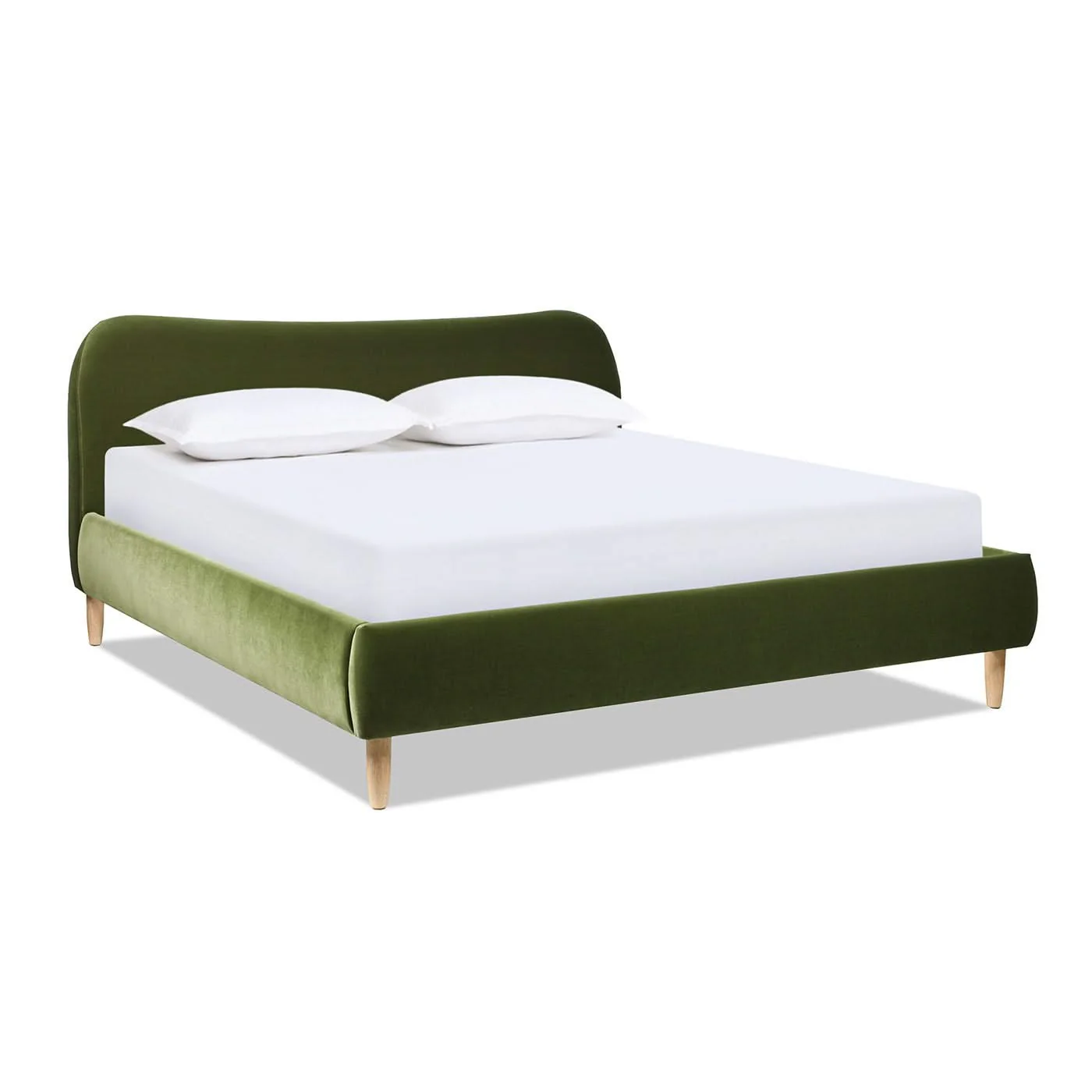 Roman - Curved Headboard Upholstered Platform Bed - Image 9
