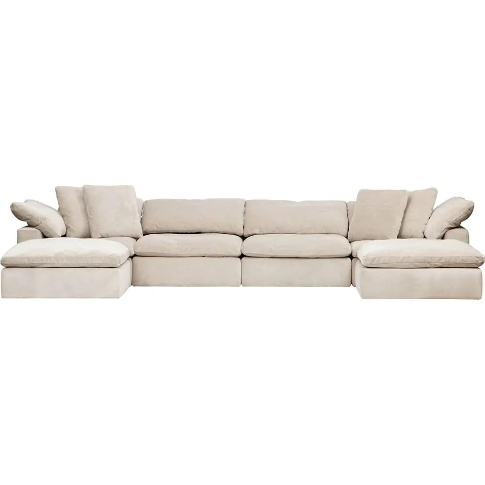 Romo Linen Modular Sectional 5 or 6-Piece with Featherdown Cushions and Reversible Seating - Image 4