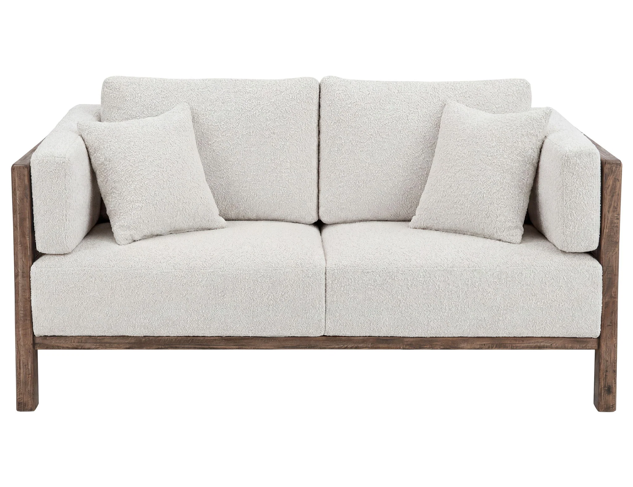 Roots - Wooden Frame Upholstered Loveseat - Talawa / Beige - Image 3