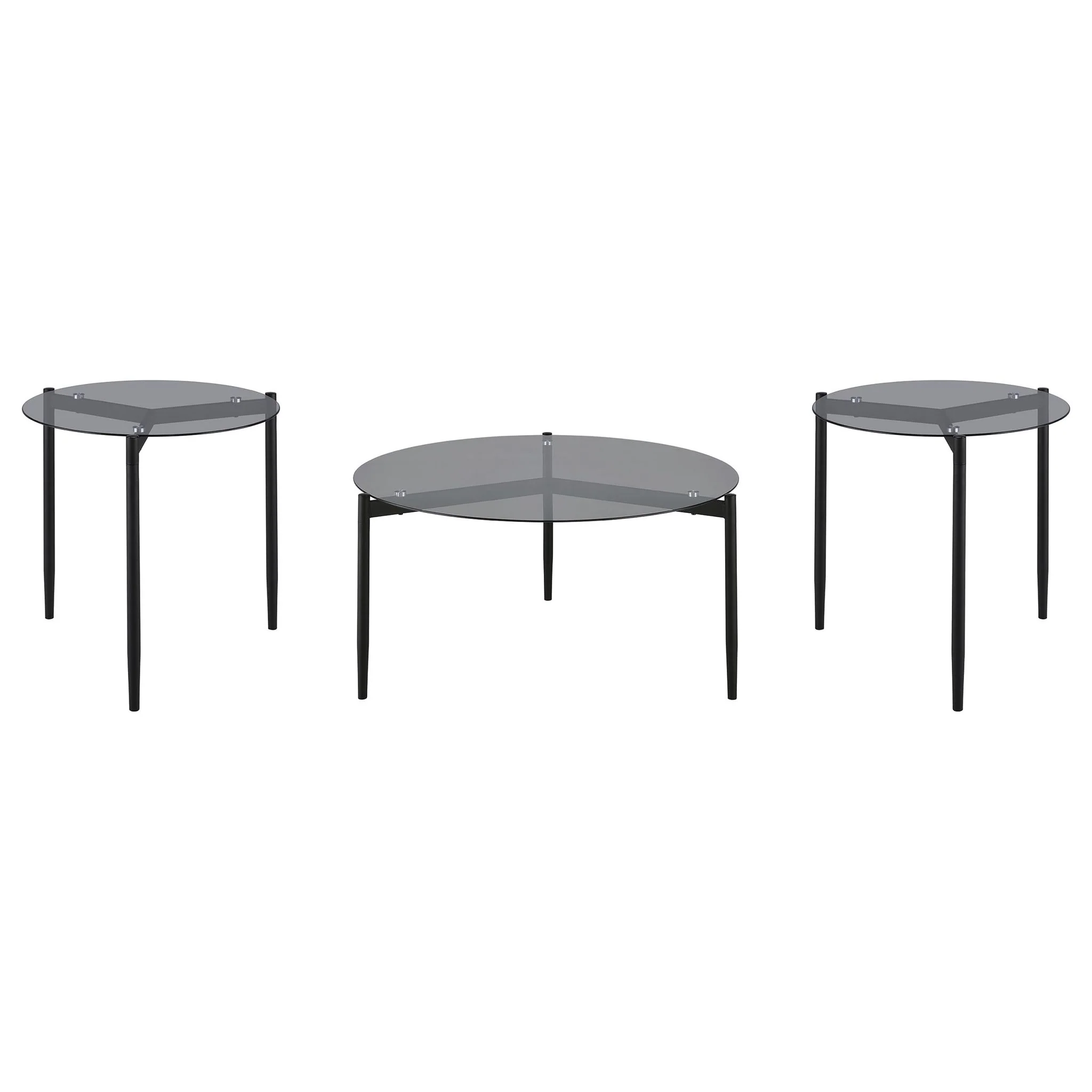 Rosalie 3-piece Round Coffee and End Table Set Grey - Image 2