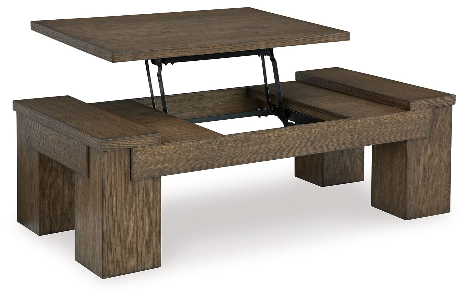 Rosswain - Lift Top Cocktail Table - Warm Brown - Image 3