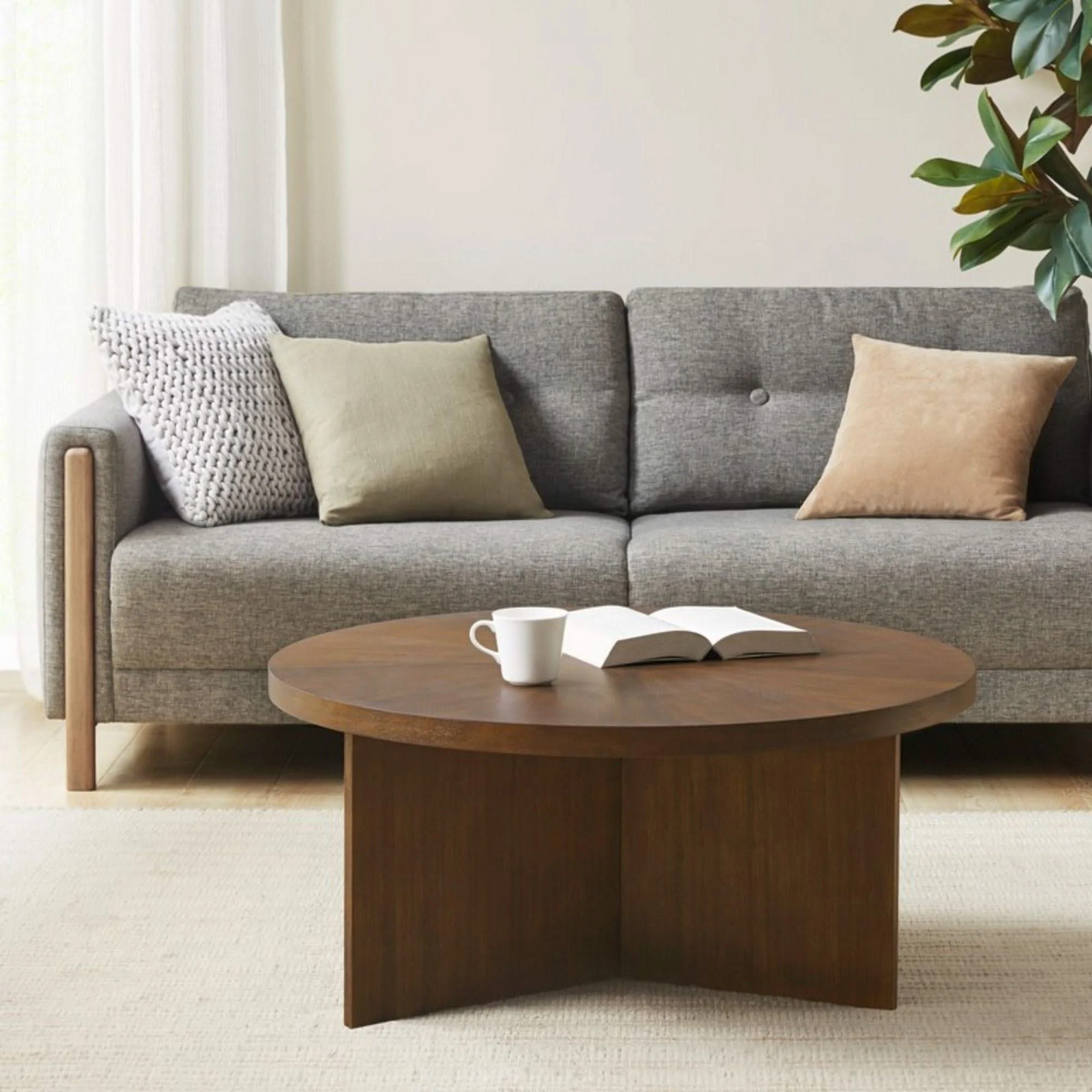 Round Coffee Table With Solid Veneer Top - Image 8