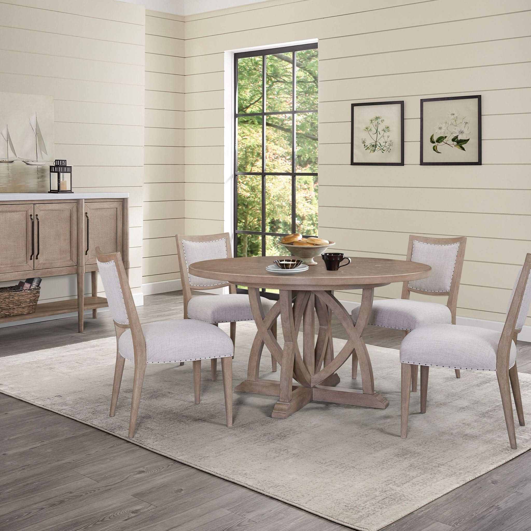 Round Dining Extendable Dining Table - Sand - Image 2