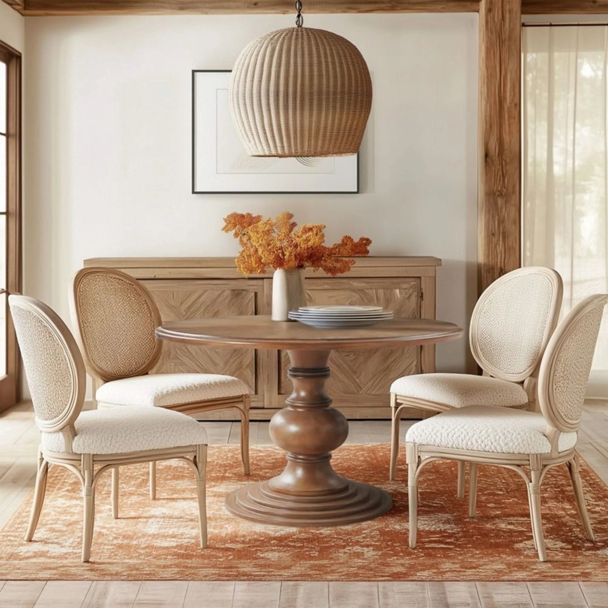 Round Pedestal Dining Table - Walnut - Image 4