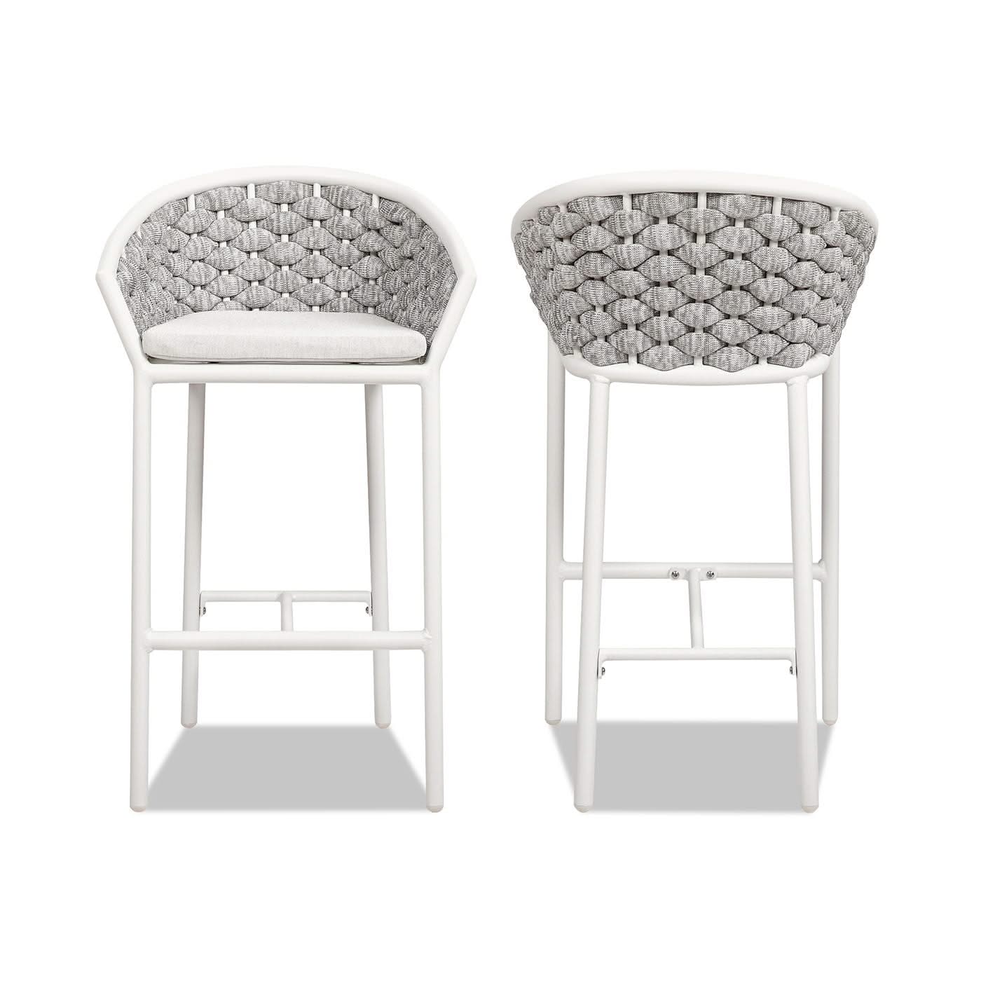 Rowan - Rope Barrel Low Back Patio Counter Stool (Set of 2) - Optic White - Image 4