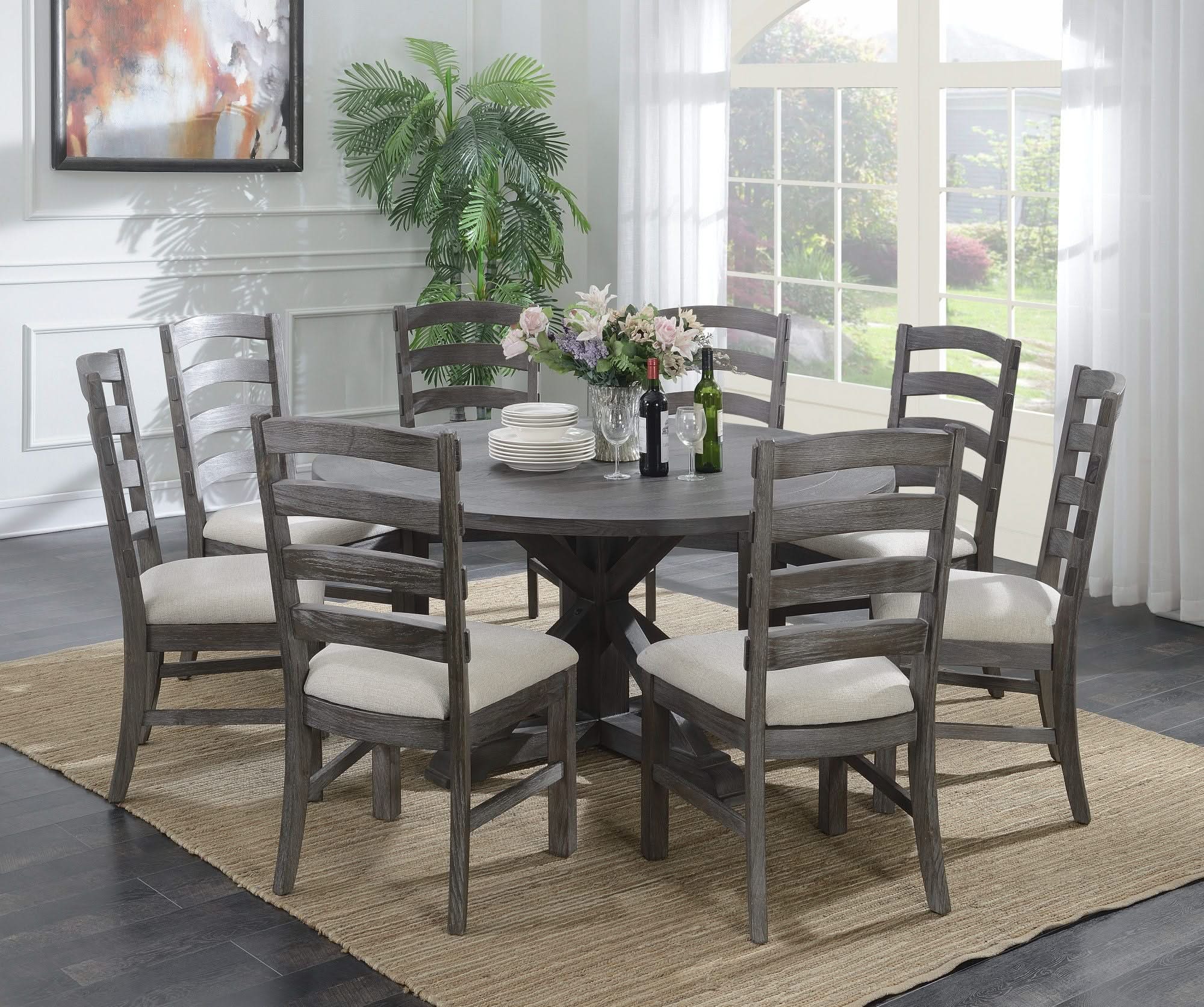 Upholstered Dining Chairs (Set of 2) - Brown - Wood - Image 4