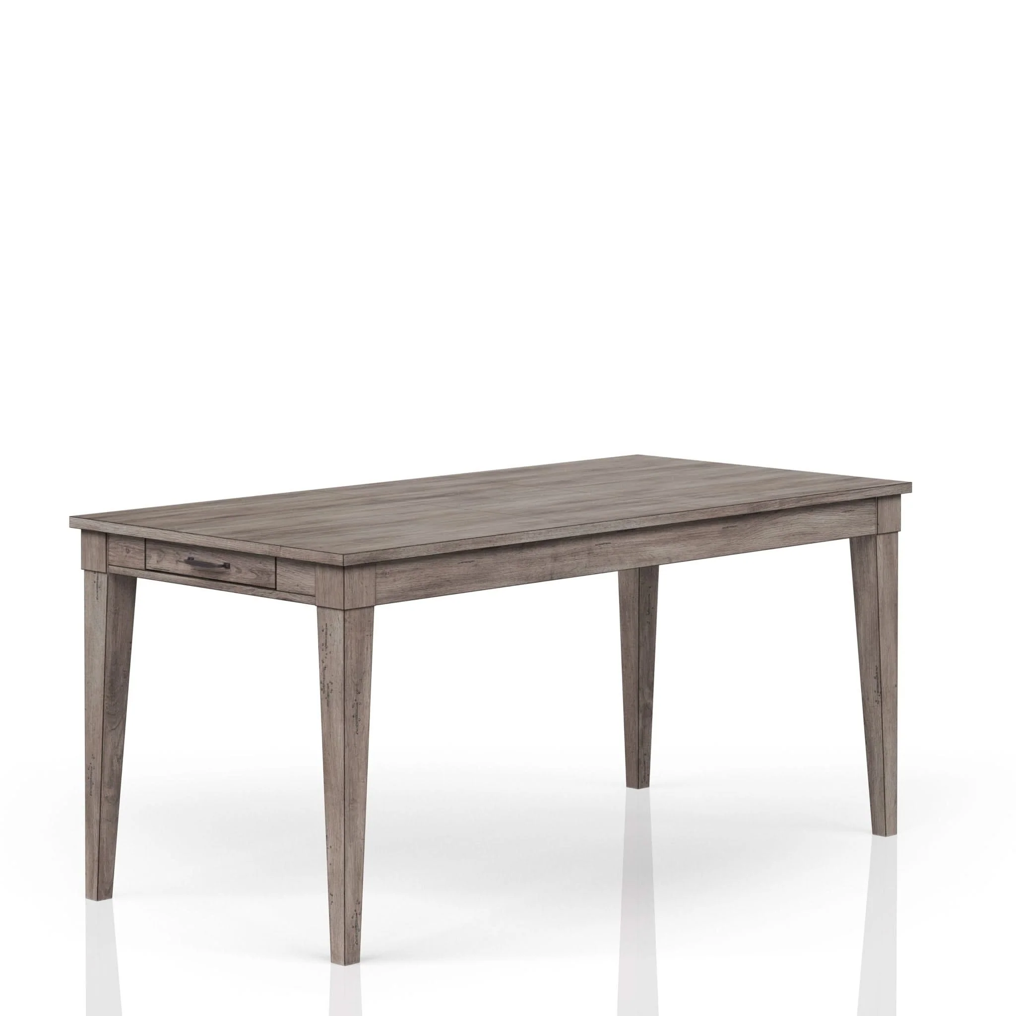 Rustic Dining Table 2 Storage Drawers And Leaf - Gray