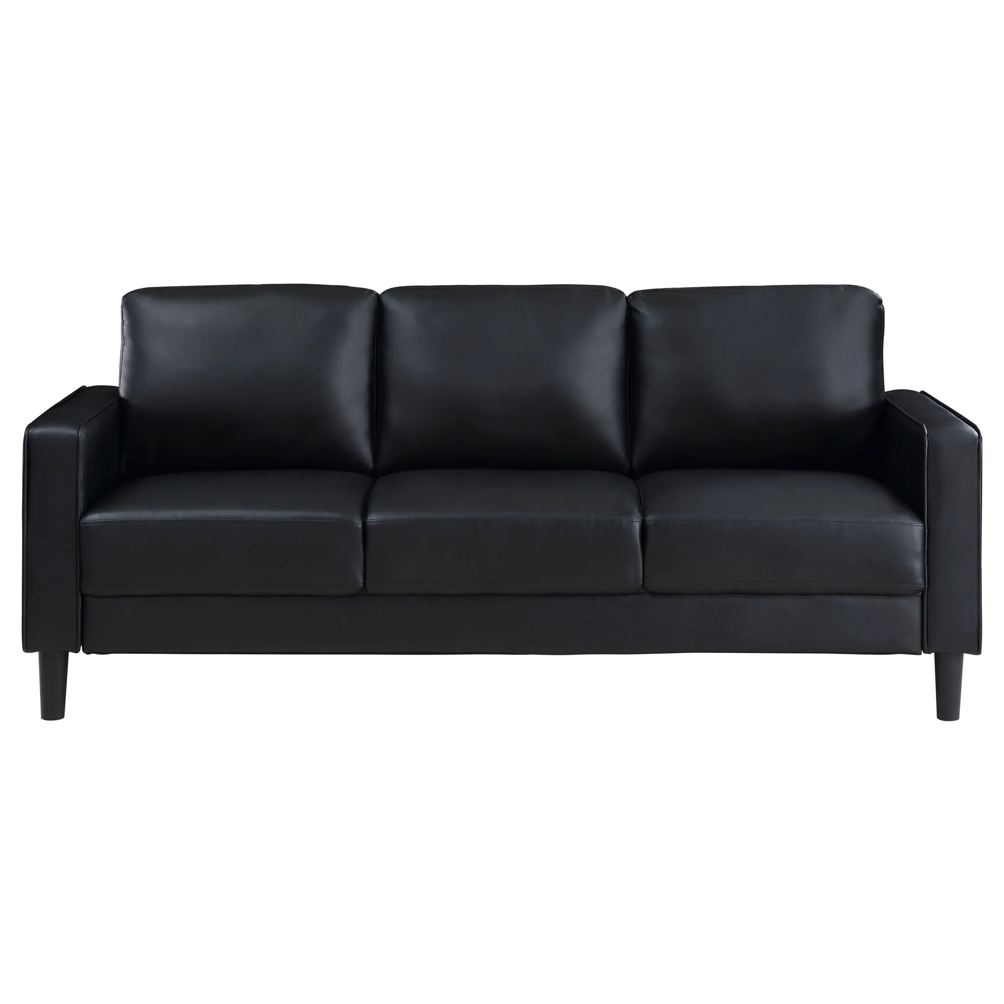Ruth 2-piece Upholstered Track Arm Sofa Set Black - Image 2