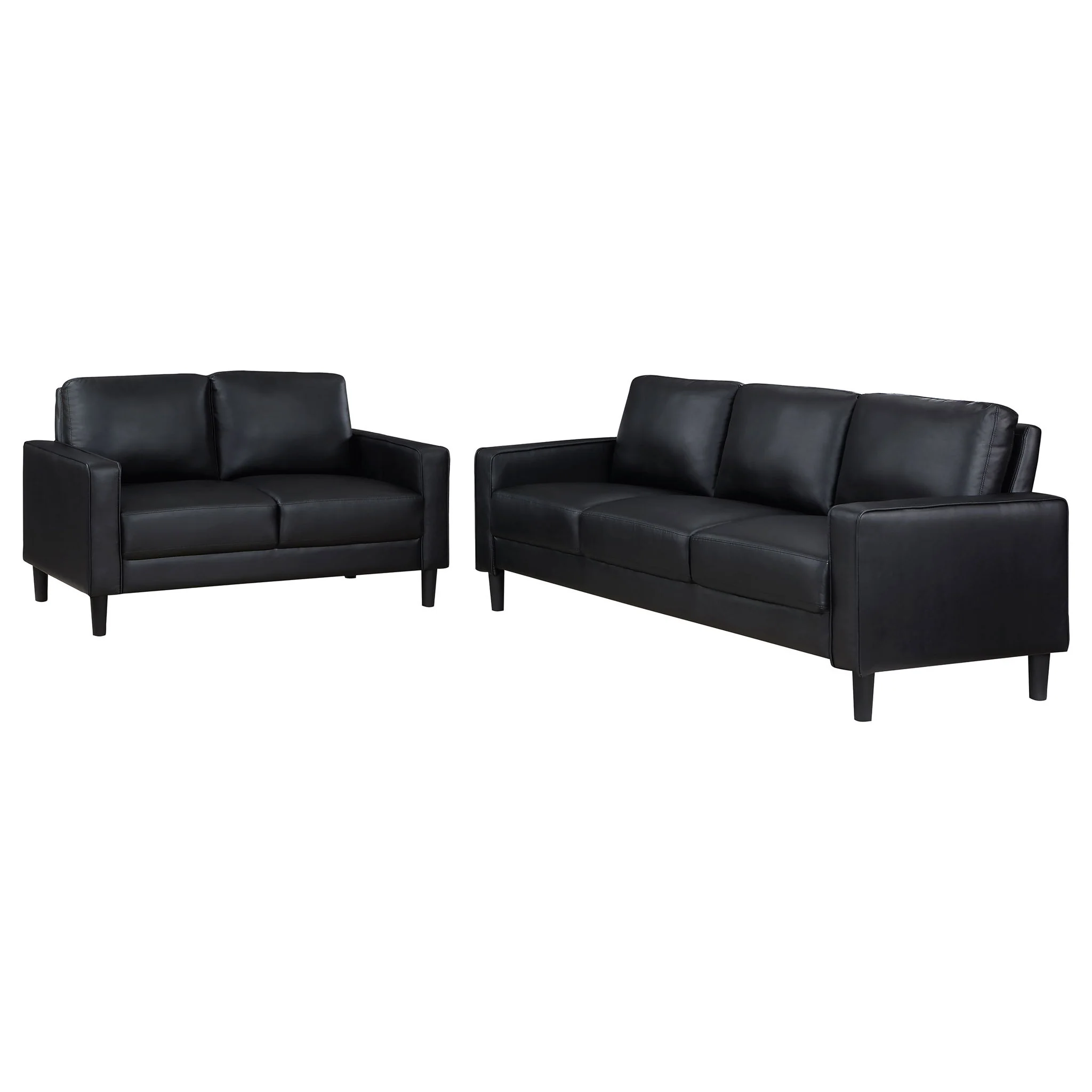 Ruth 2-piece Upholstered Track Arm Sofa Set Black - Image 3