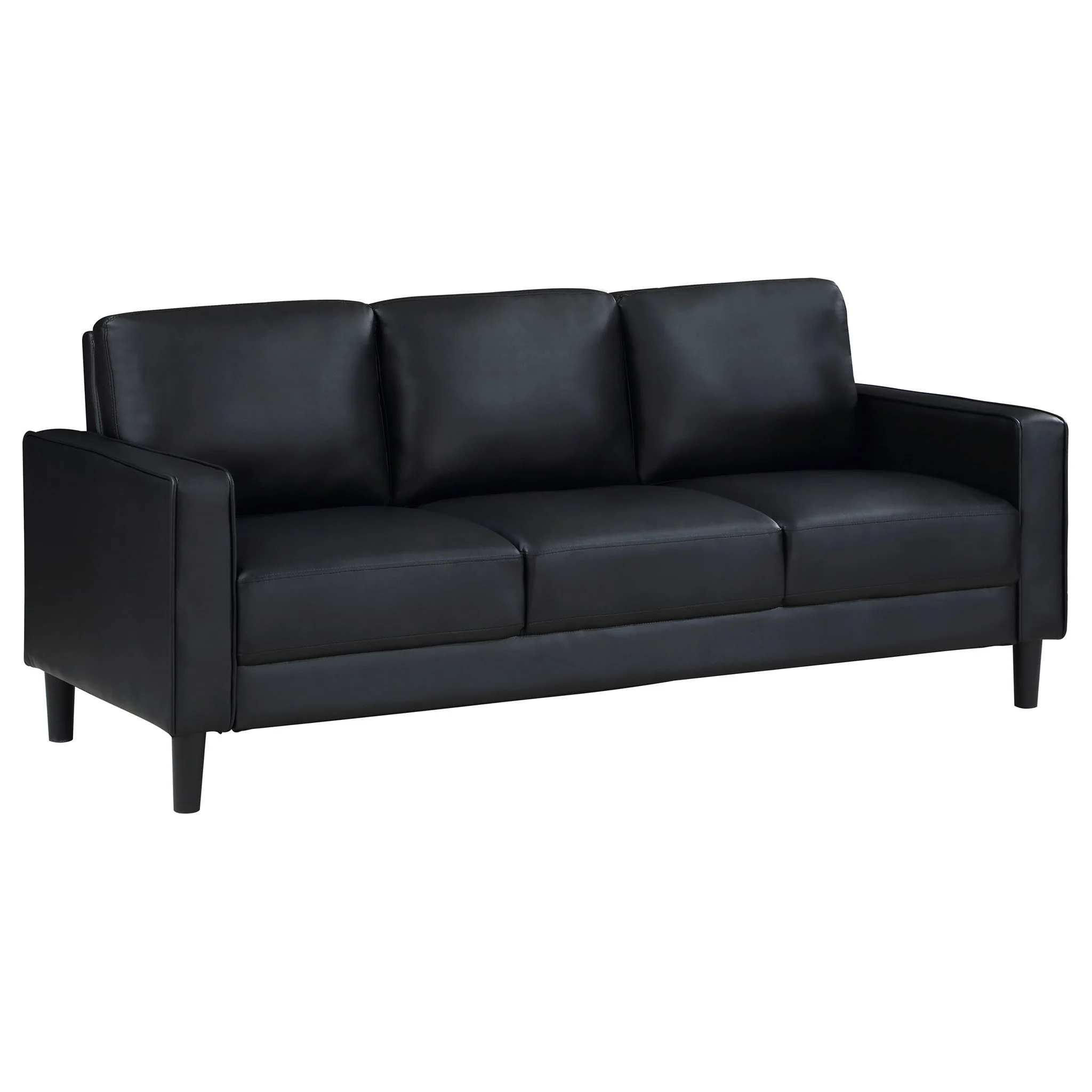 Ruth 2-piece Upholstered Track Arm Sofa Set Black - Image 4