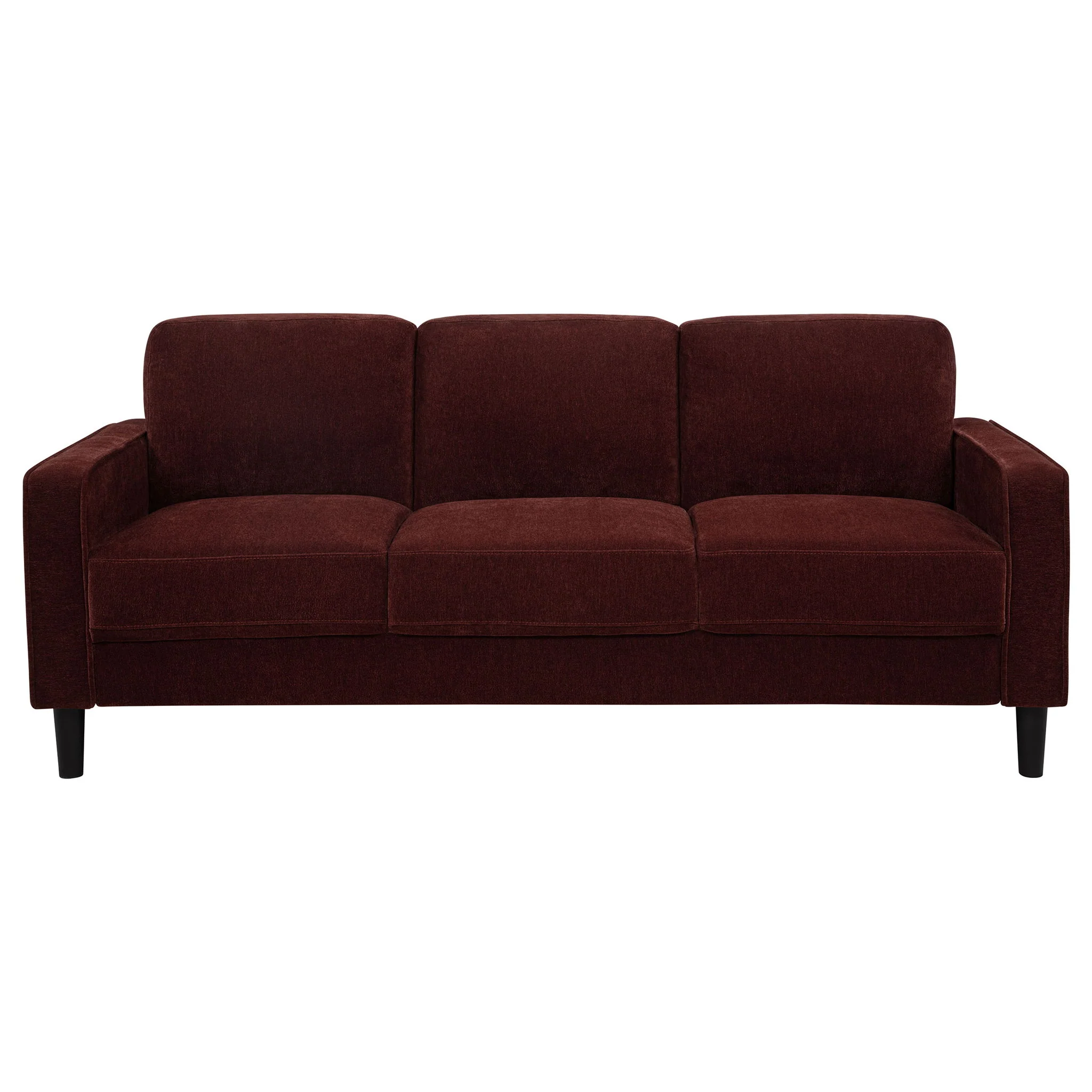 Ruth 3-piece Fabric Upholstered Track Arm Sofa Rust Red - Image 4