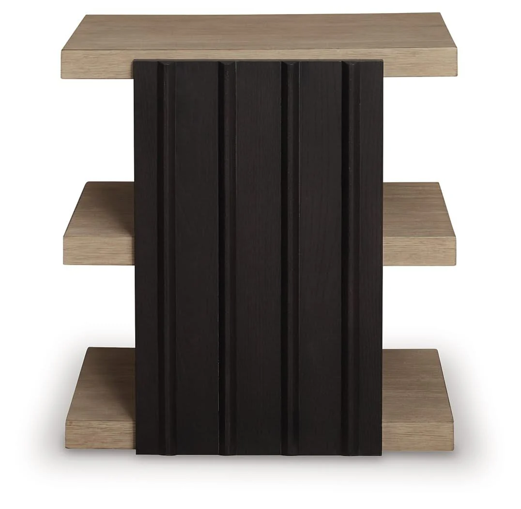 Rylandyn - Rectangular End Table - Black / Light Brown - Image 4