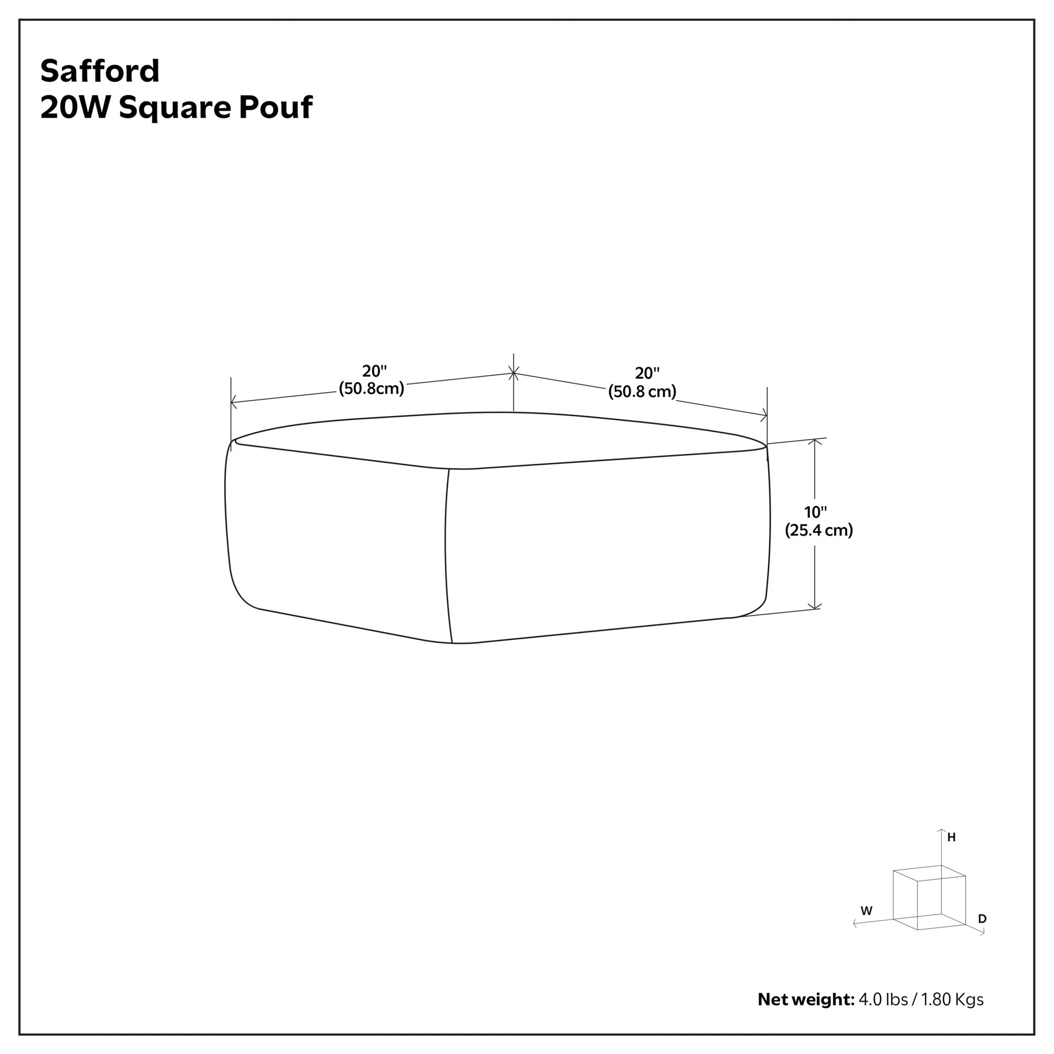 Safford - Square Outdoor / Indoor Pouf - Image 4