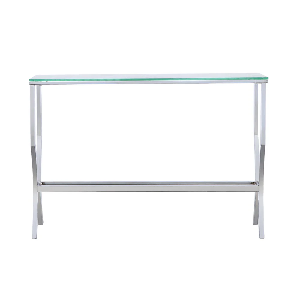 Saide Rectangular Glass Top Entryway Console Table Chrome - Image 3