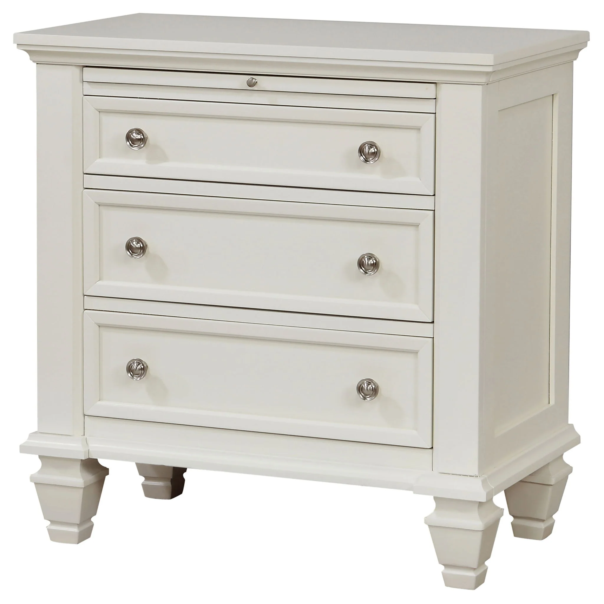 Sandy Beach 3-drawer Nightstand Cream White - Image 4