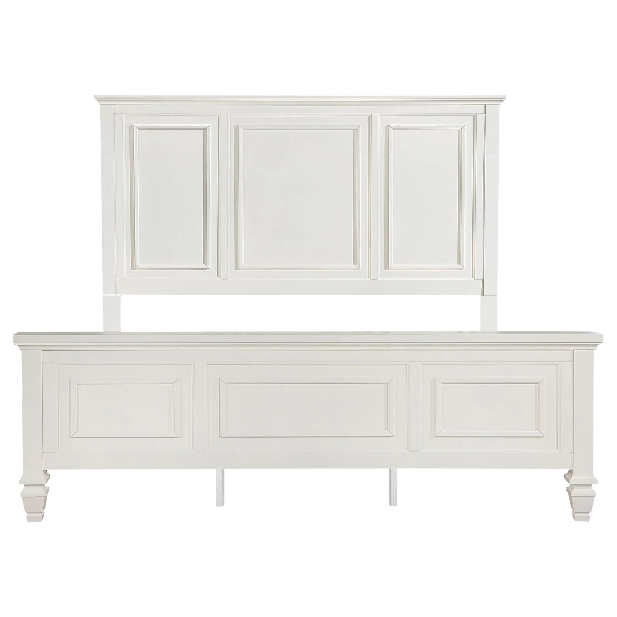 Sandy Beach 63-inch Eastern King Wood Panel Bed Cream White - Image 3