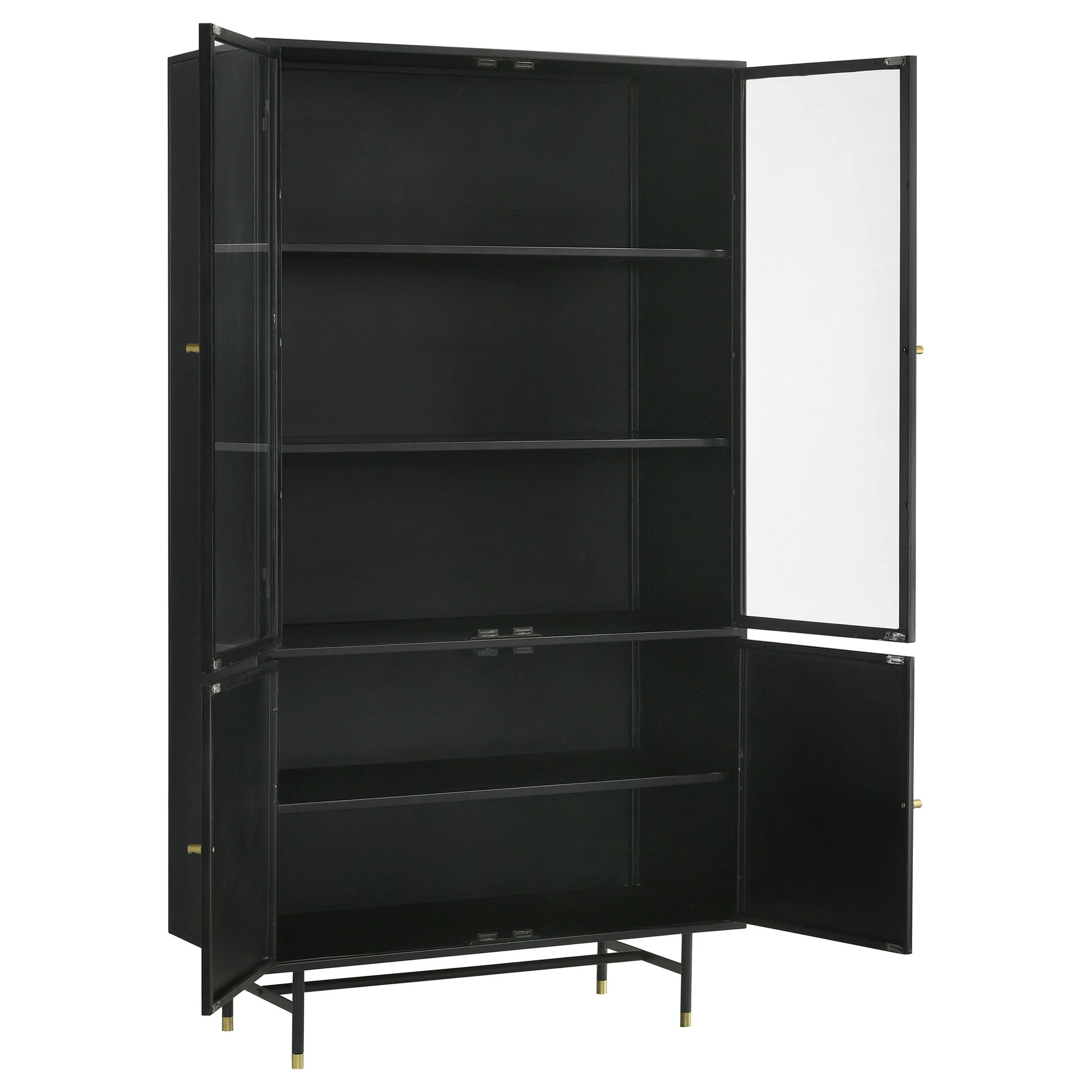 Santiago 4-door Metal Tall Storage Cabinet Matte Black - Image 3