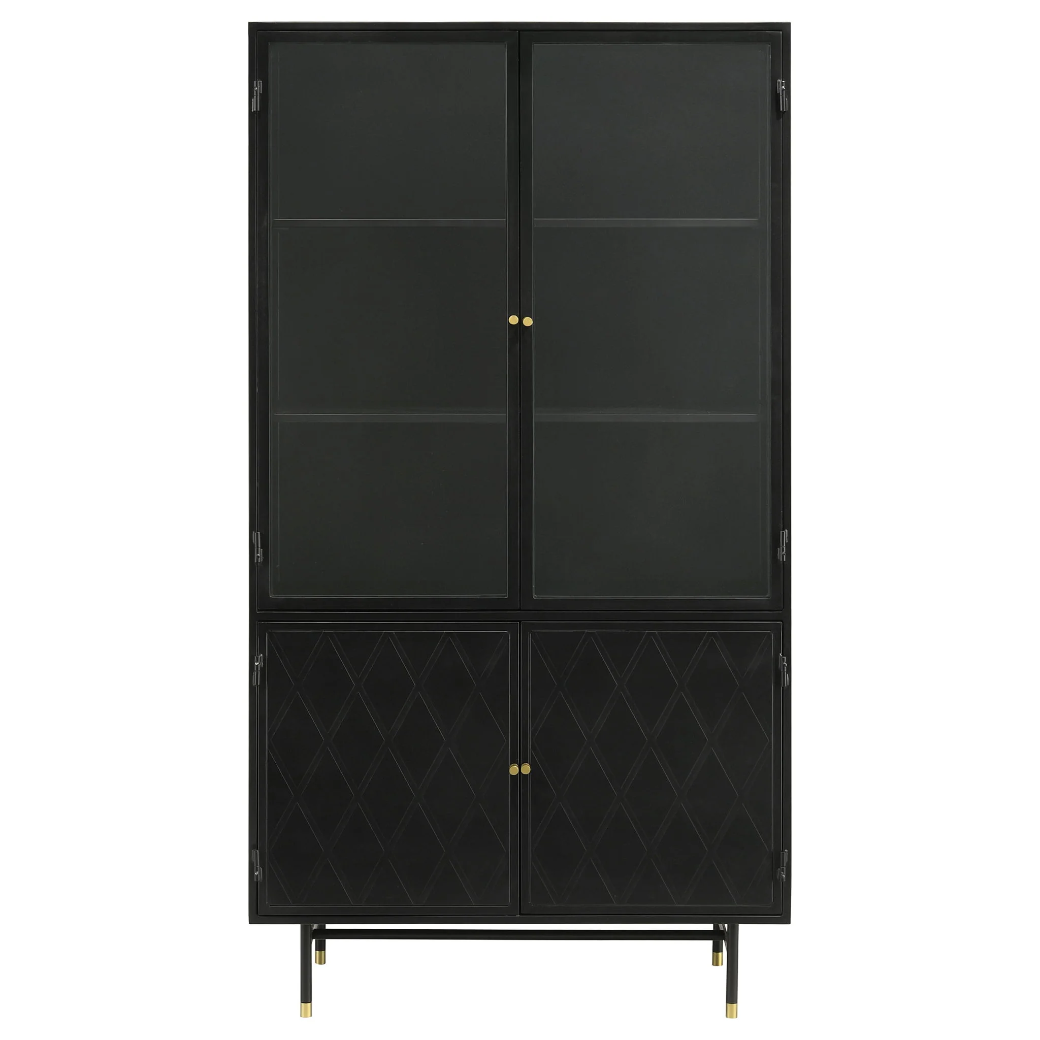 Santiago 4-door Metal Tall Storage Cabinet Matte Black - Image 4