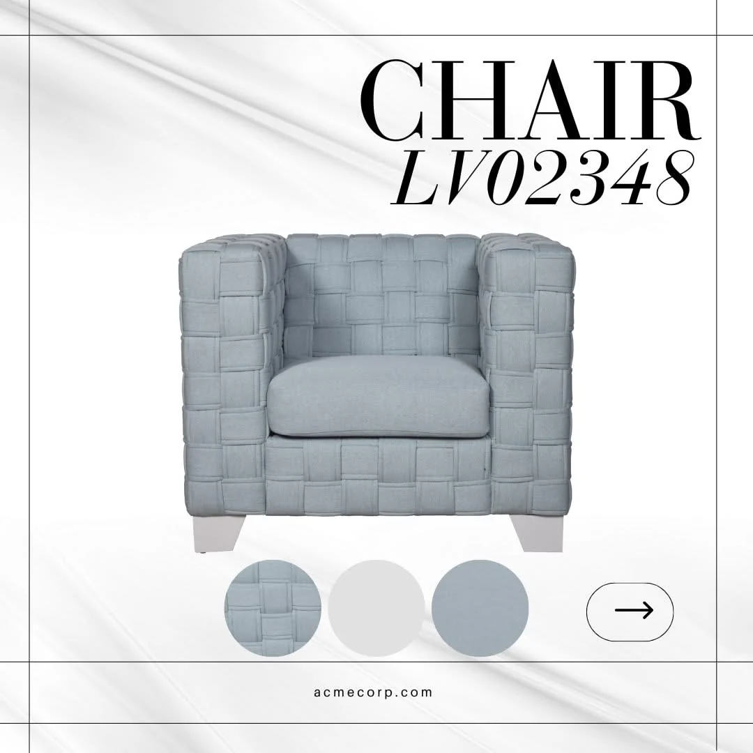 Saree - Chenille Chair - Light Blue - Image 4
