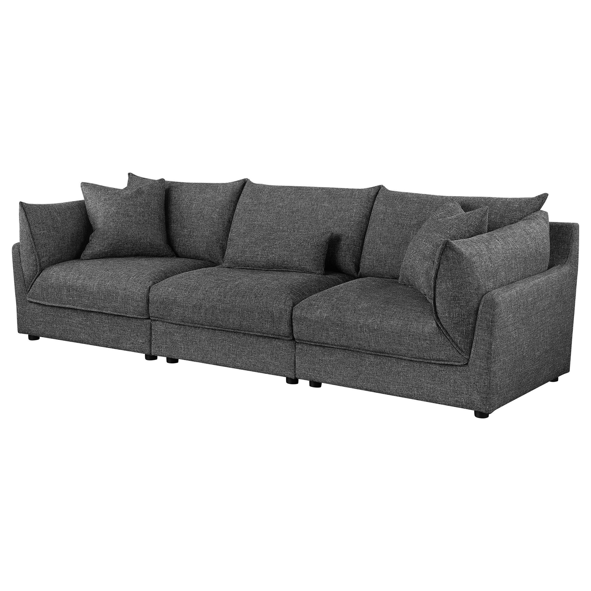 Sasha 3-Piece Upholstered Sofa Barely Black - Image 2