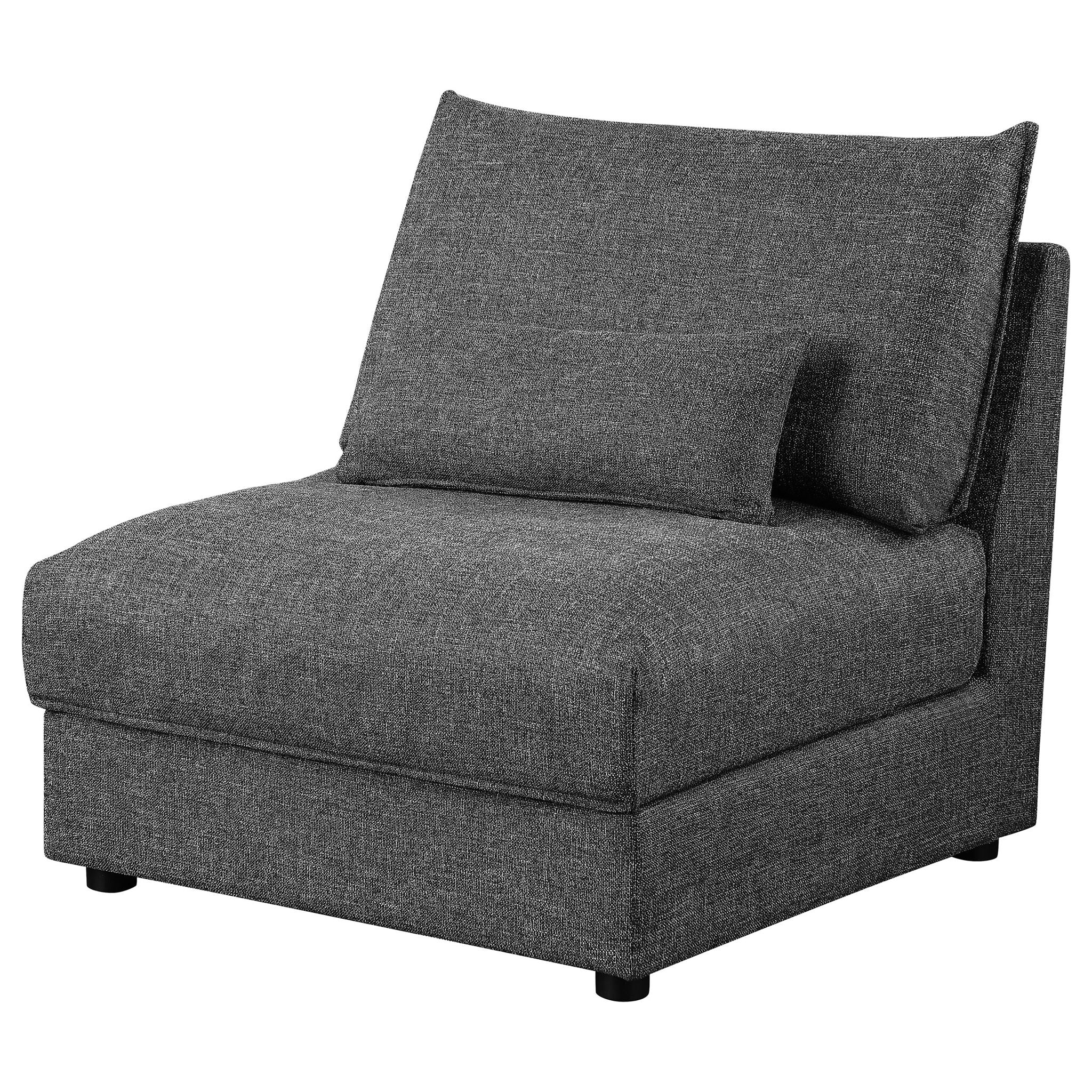 Sasha Upholstered Armless Chair Barely Black - Image 2