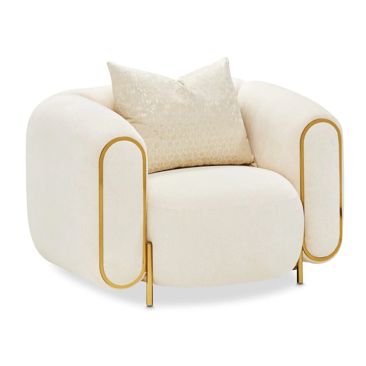Sassani - Accent Chair - Crepe / Gold - Image 2