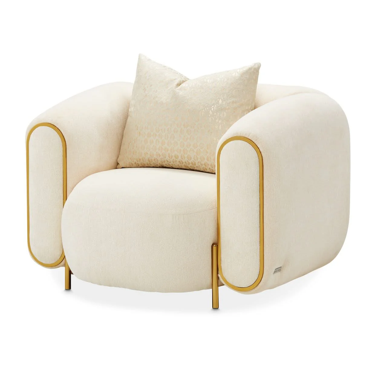 Sassani - Accent Chair - Crepe / Gold - Image 4