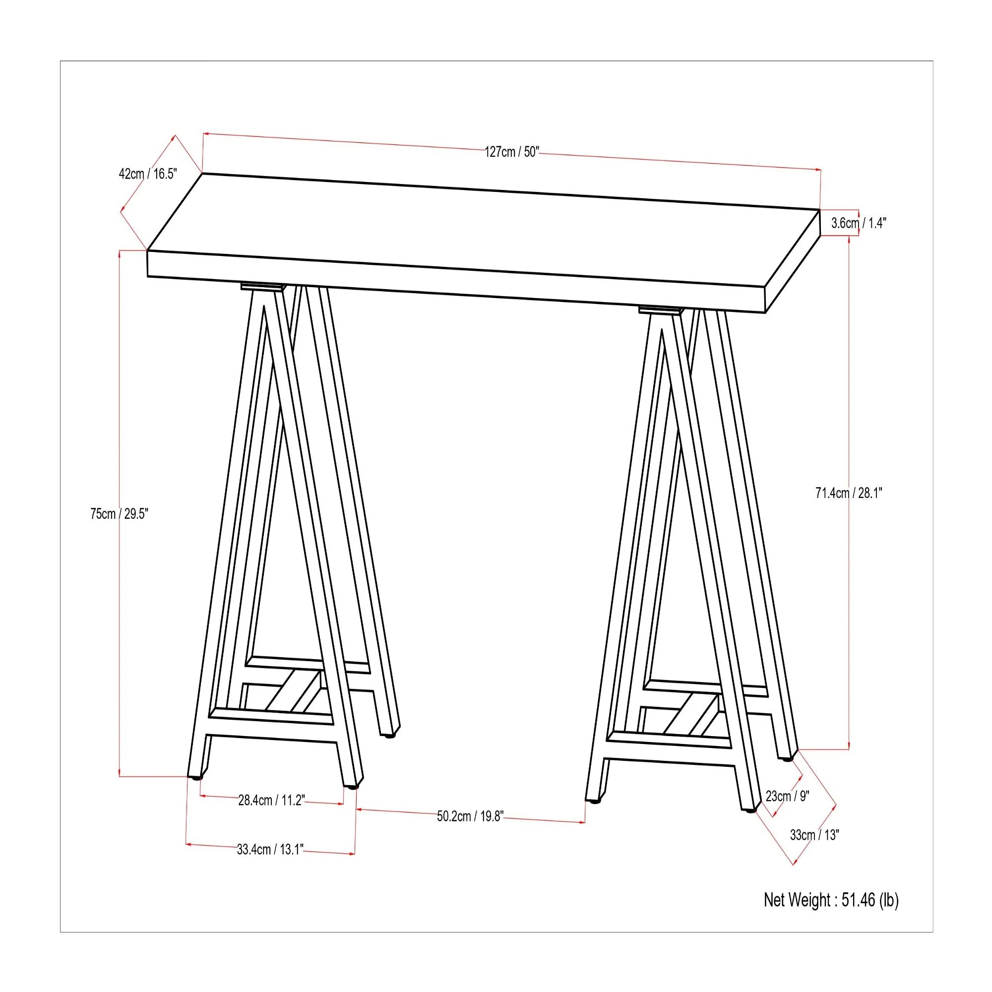Sawhorse - Handcrafted Solid Table - Image 6