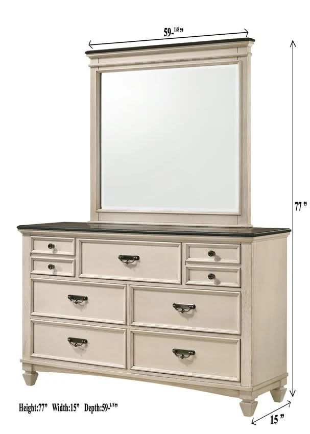 Sawyer - Dresser & Mirror - Antique White - Image 2